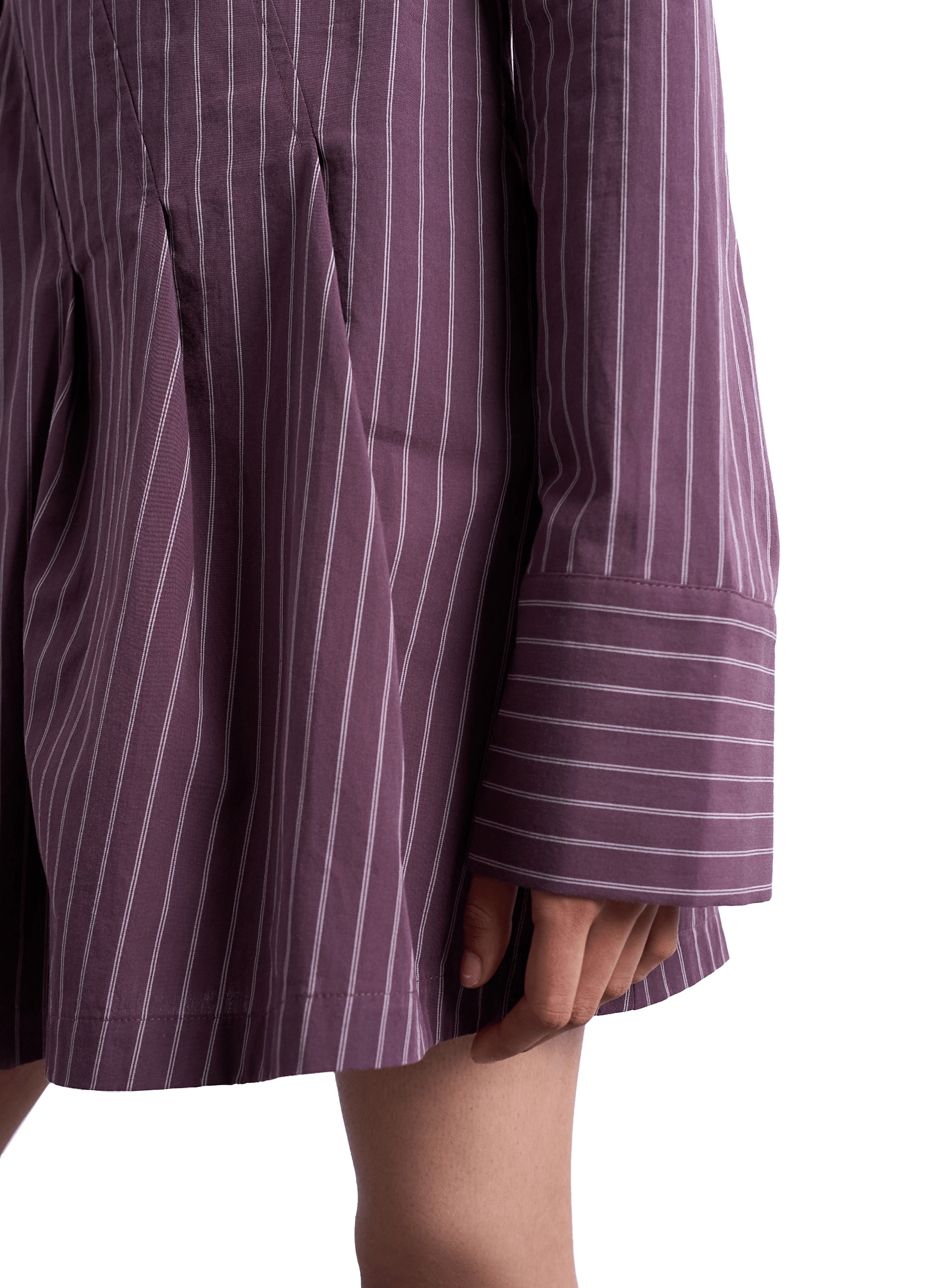 Robe courte rayée en coton TOPSHOP Rouge