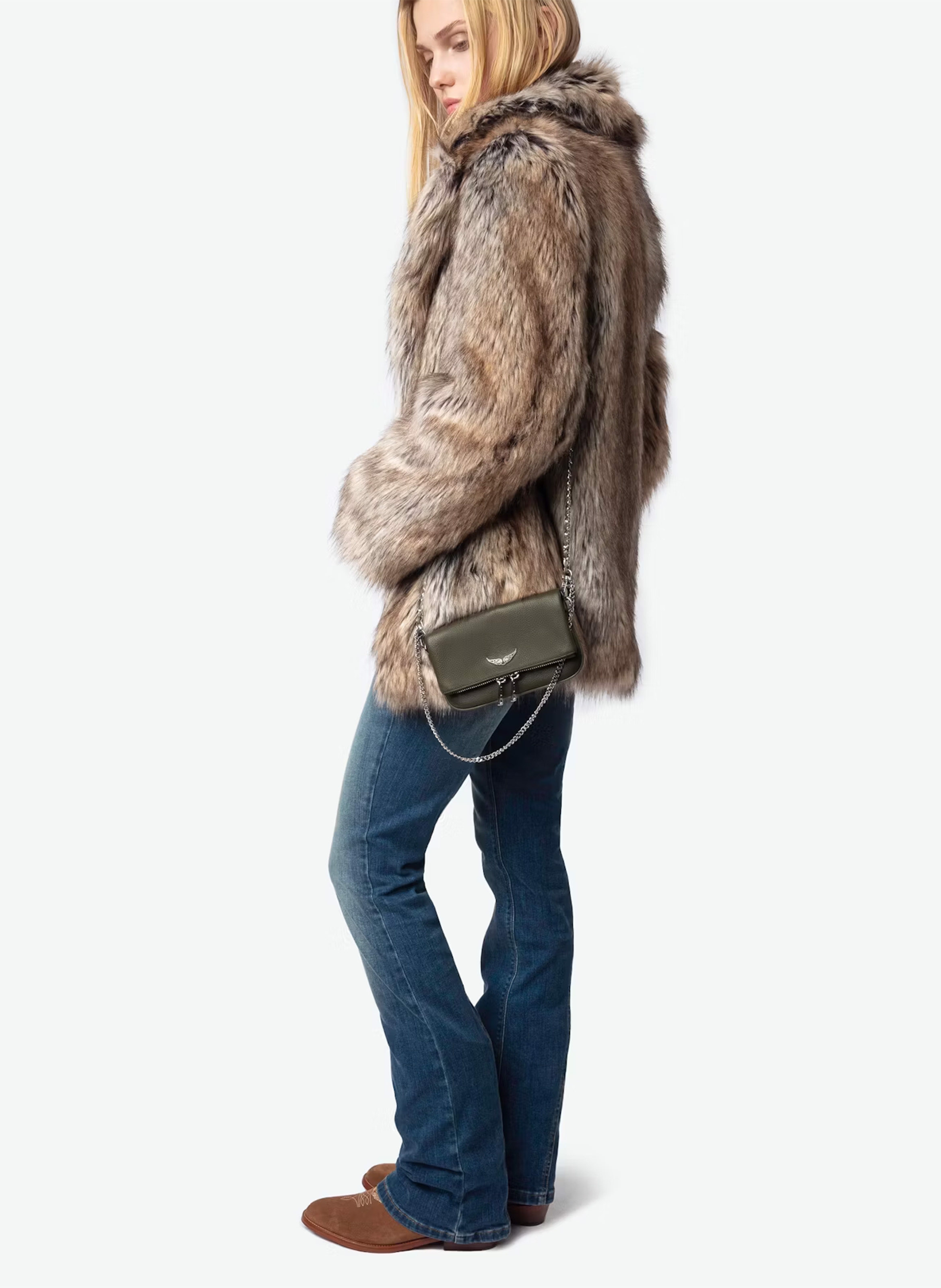 Pochette en cuir rock nano ZADIG&VOLTAIRE Vert