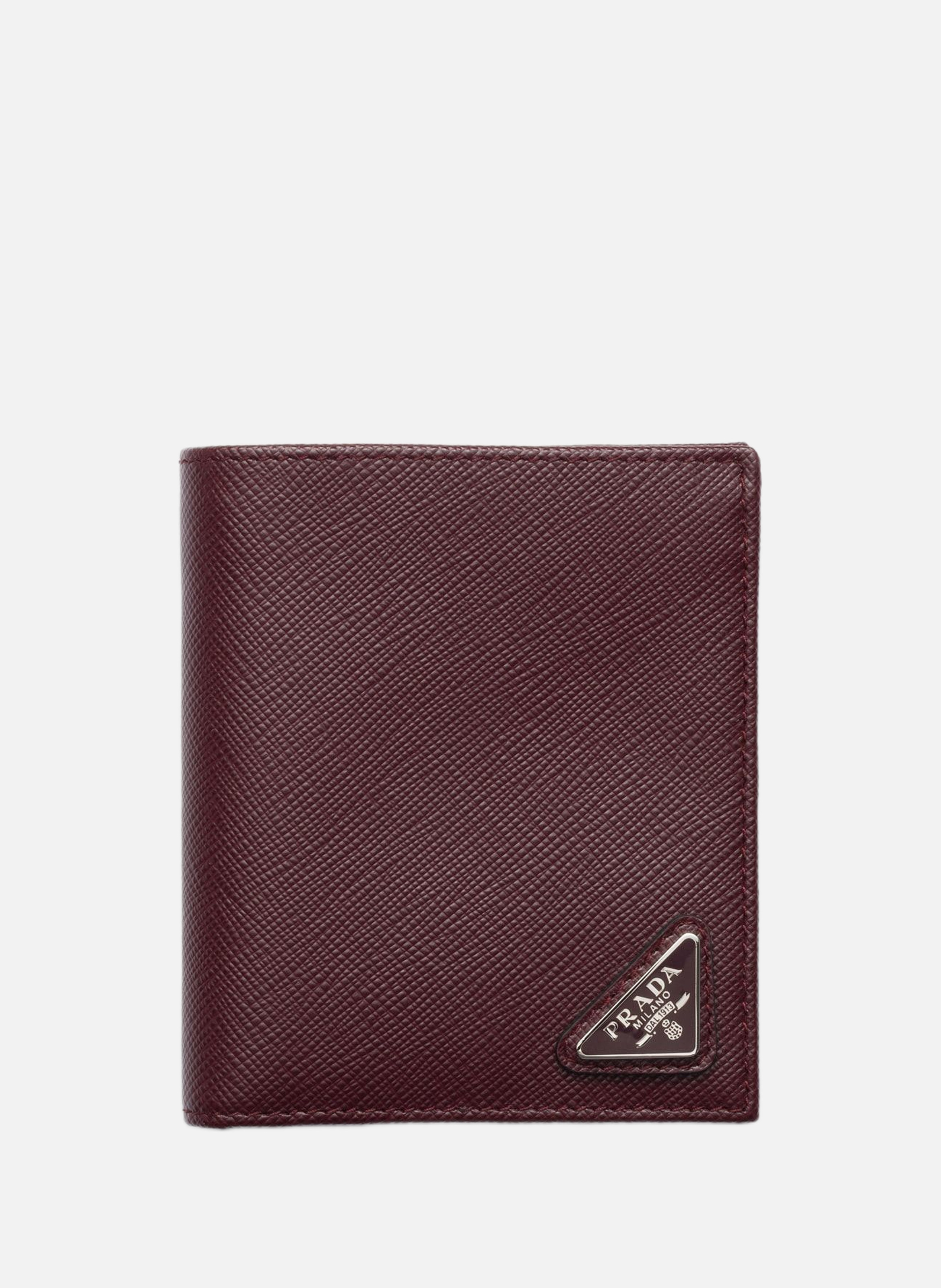 Portefeuille en cuir saffiano PRADA Rouge