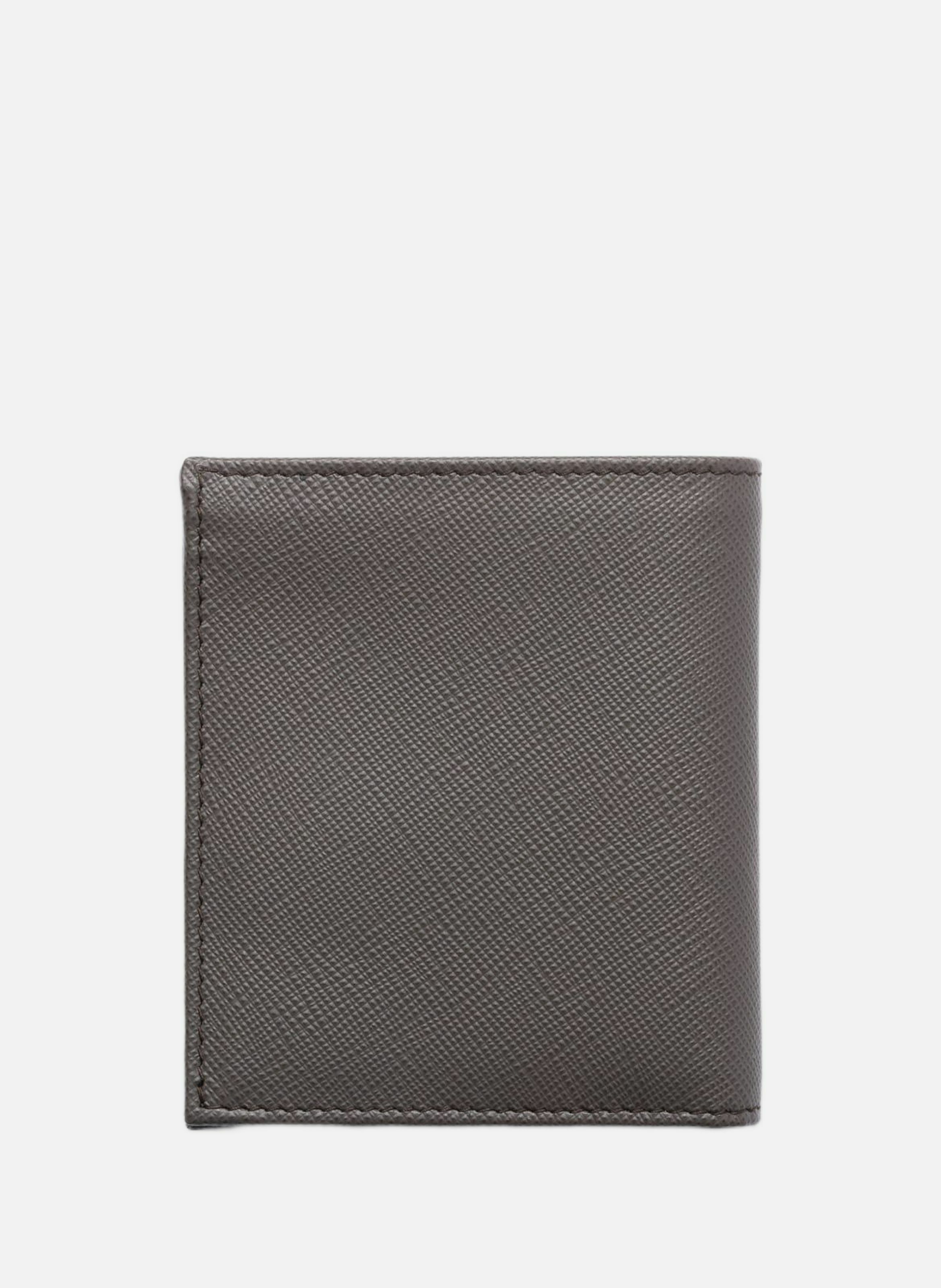 Portefeuille en cuir saffiano PRADA Gris