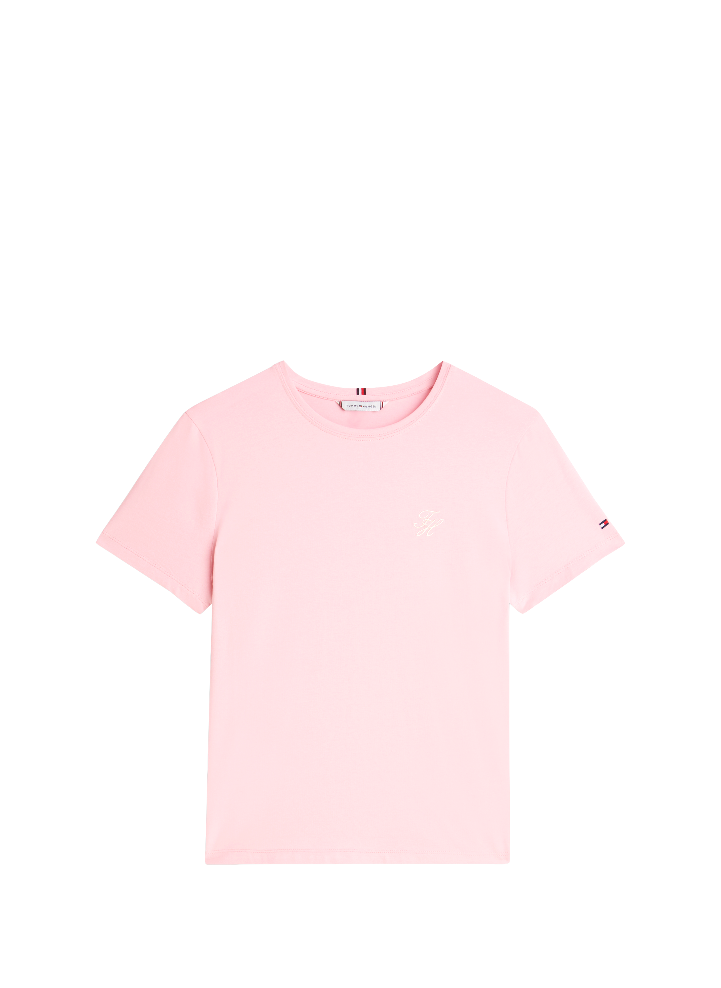 T-shirt manches courtes en coton mélangé TOMMY HILFIGER Rose