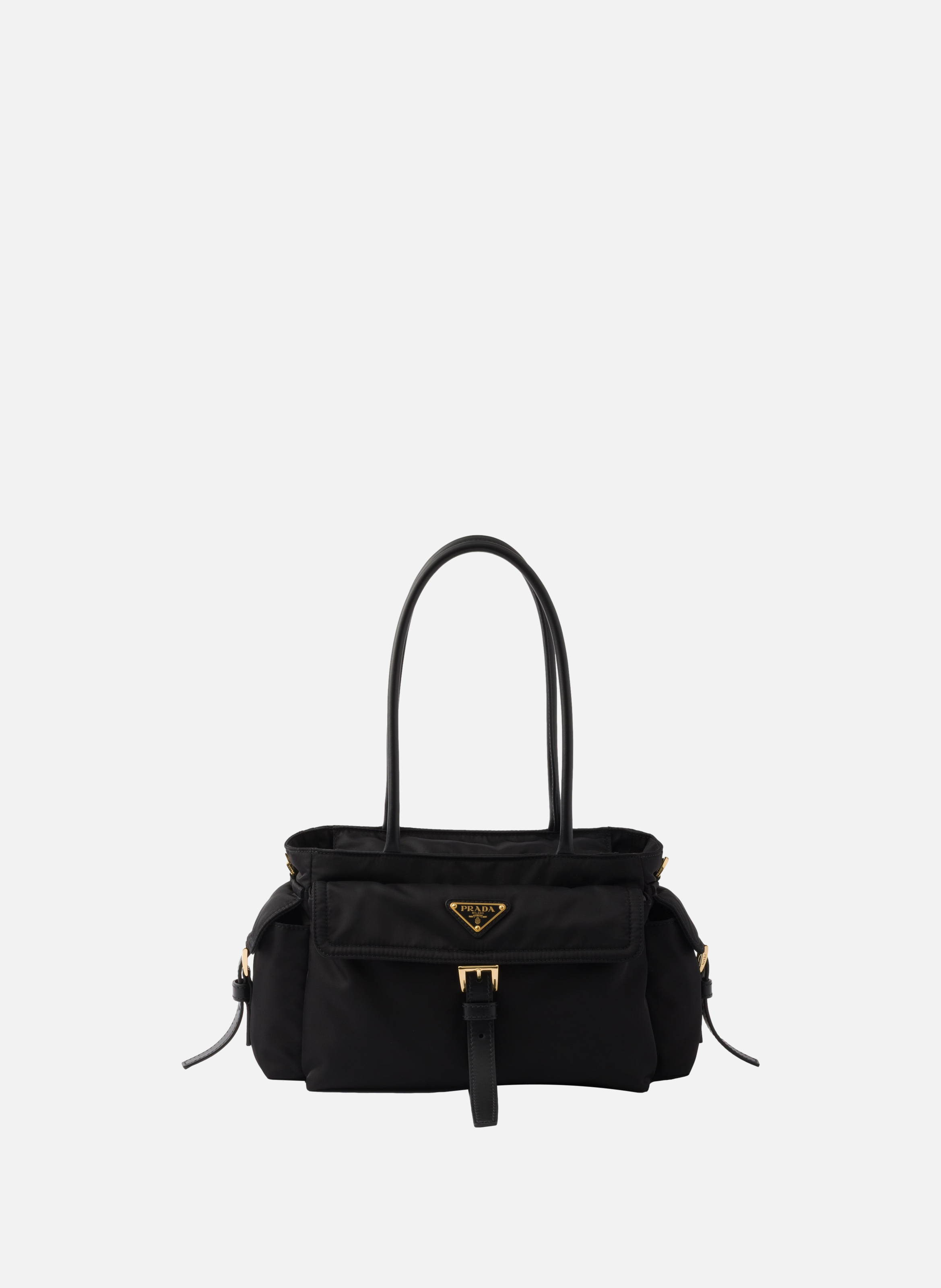 Sac cabas moyen prada explore en re-nylon et cuir PRADA Noir