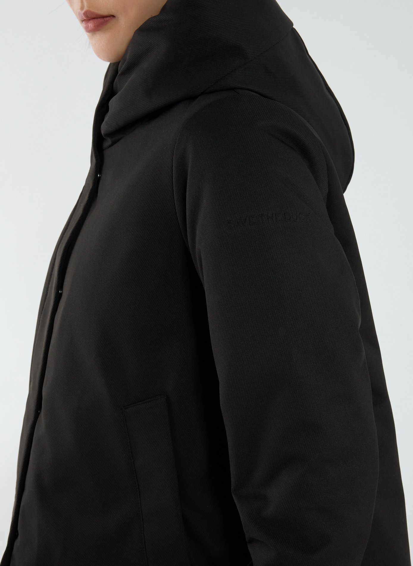 Short jacket with hood and high collar SAVE THE DUCK Black