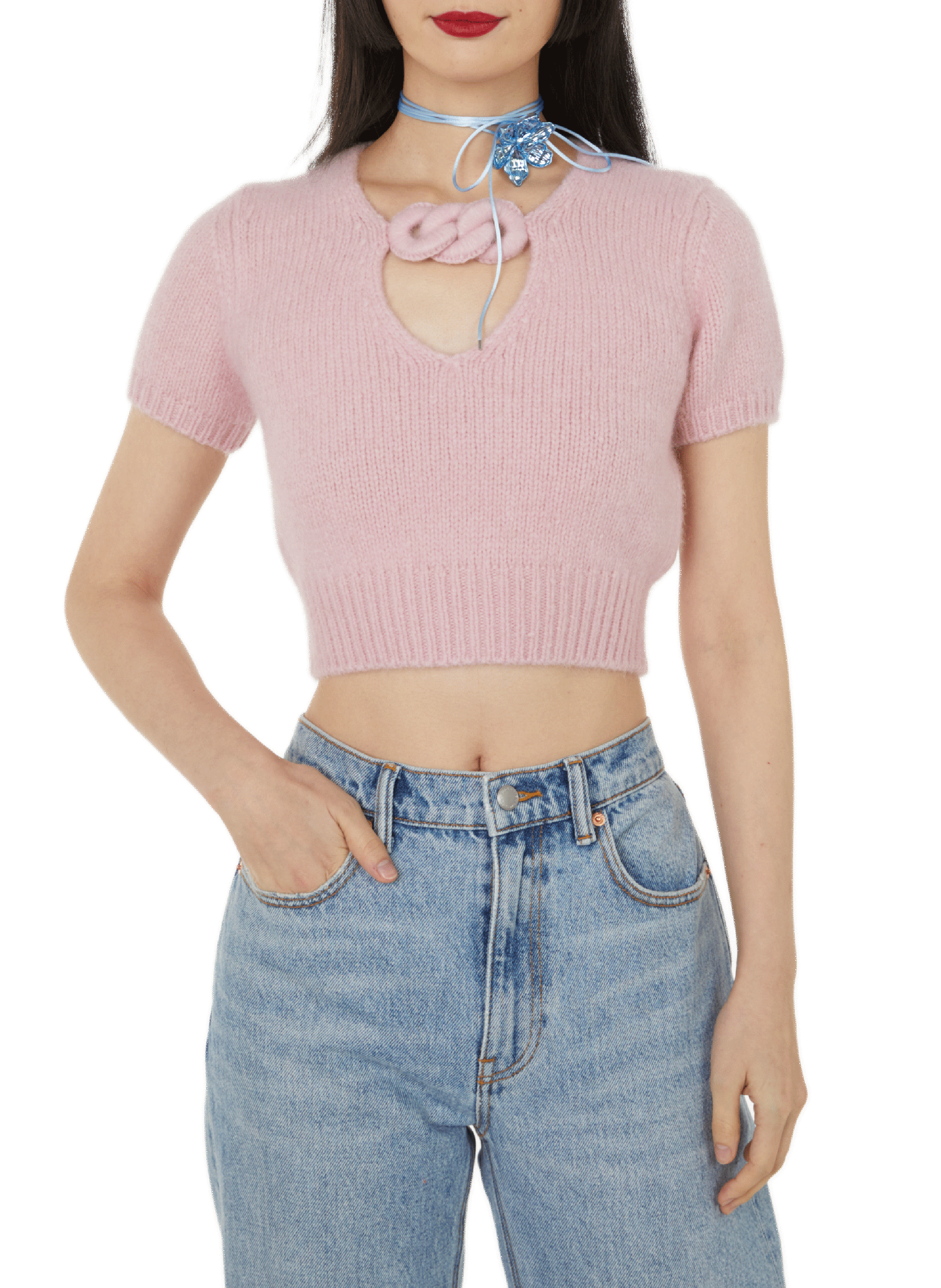 ALEXANDER WANG Cropped wool jumper  Purple