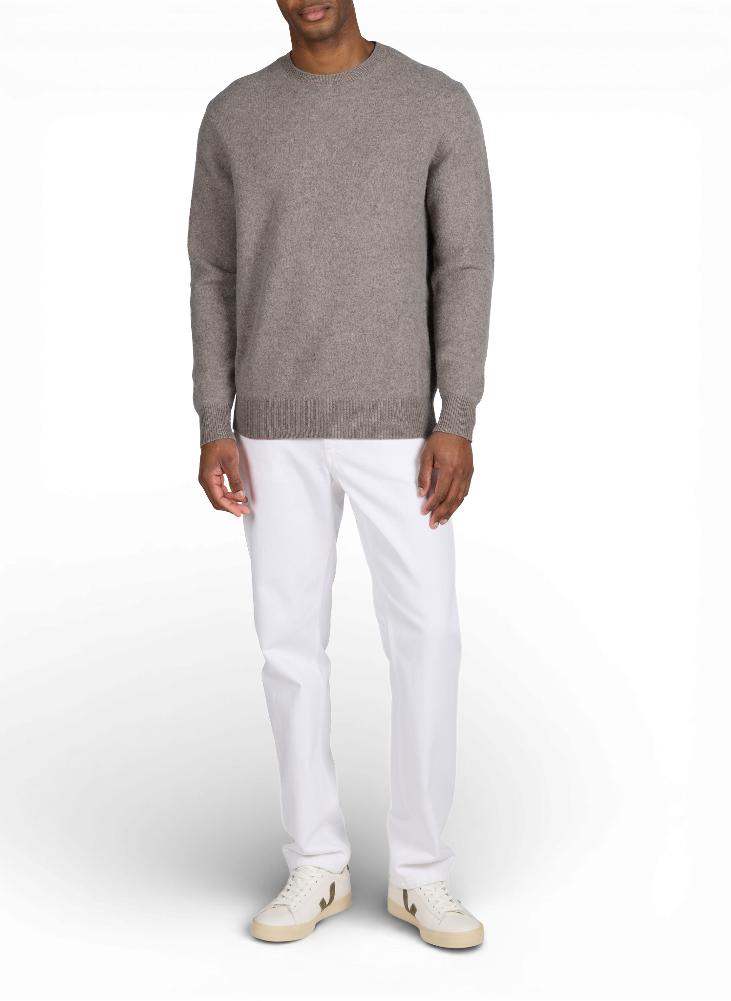 Round neck merino wool sweater ANNARR Brown