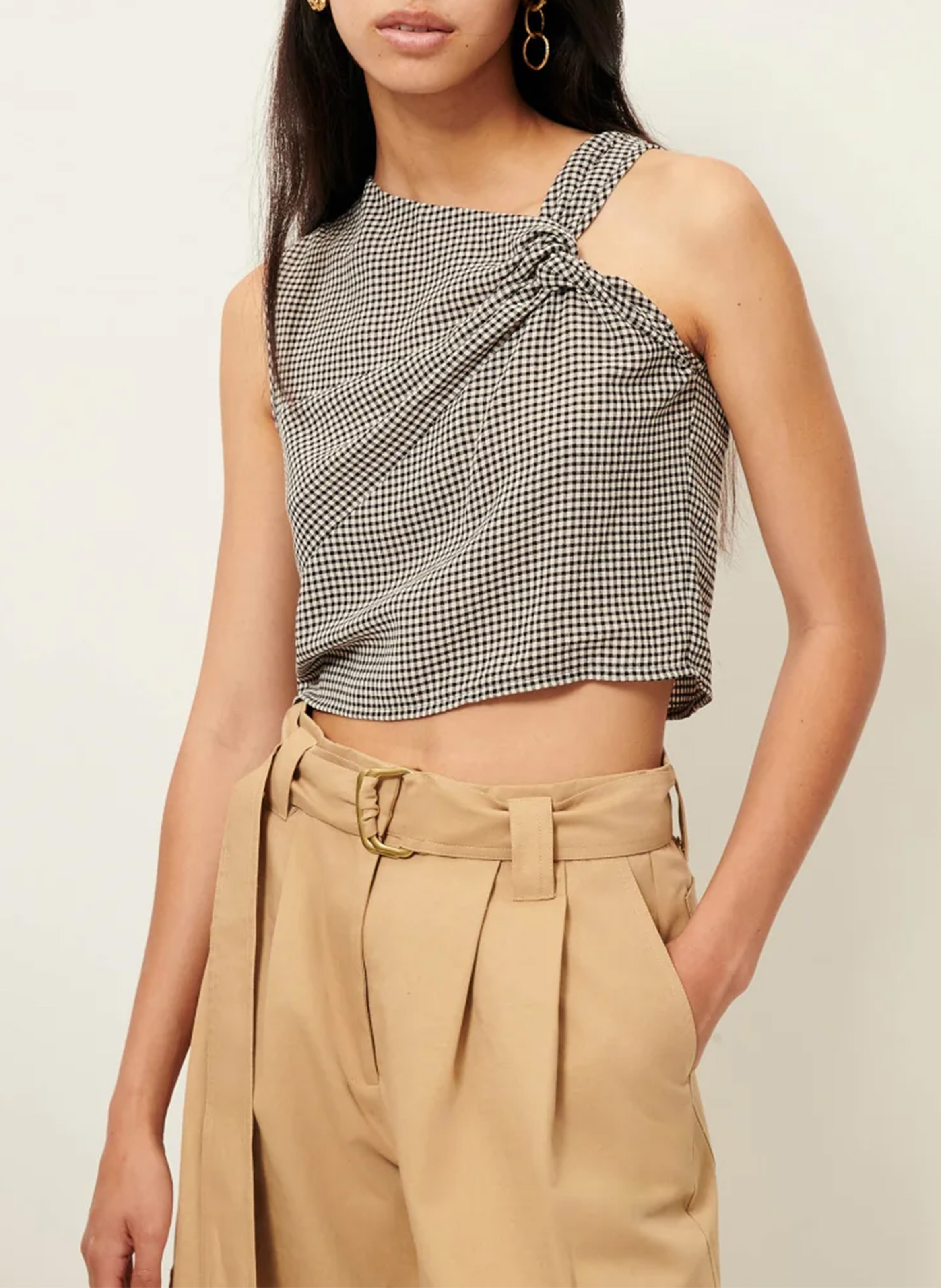 Top droit col asymétrique imprimé luma SESSUN Gris