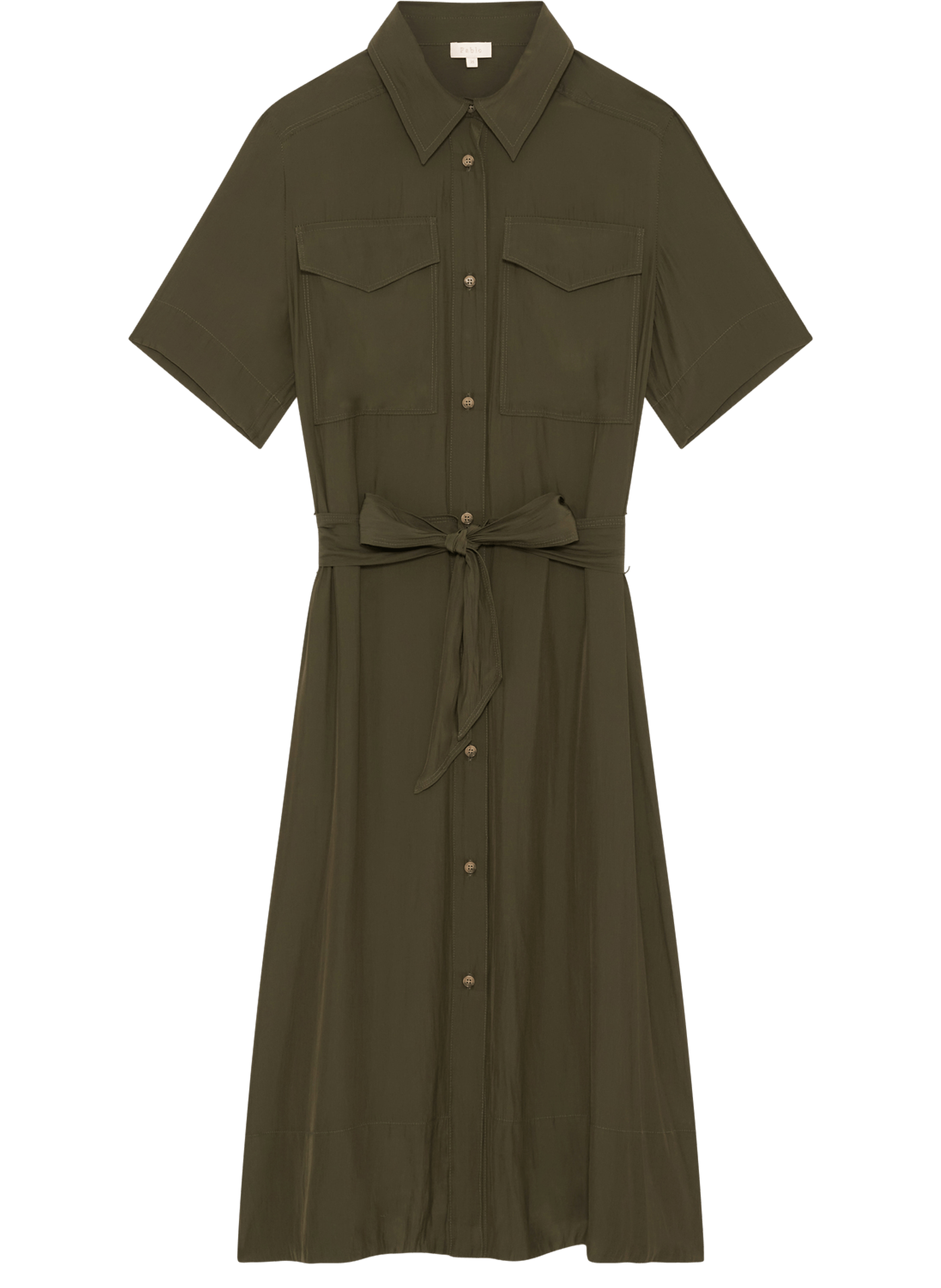 Robe chemise fluide - amanda PABLO Kaki