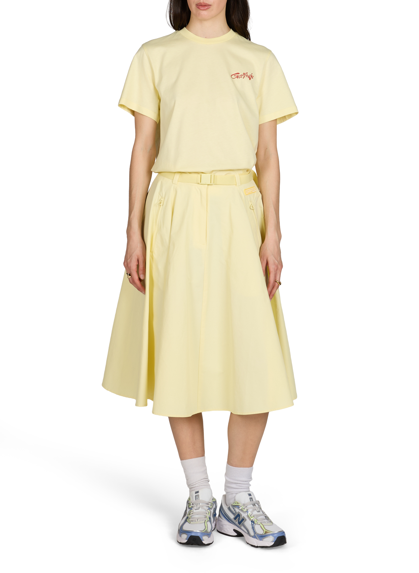 Tee-shirt droit sérigraphié GERTRUDE ET GASTON Jaune