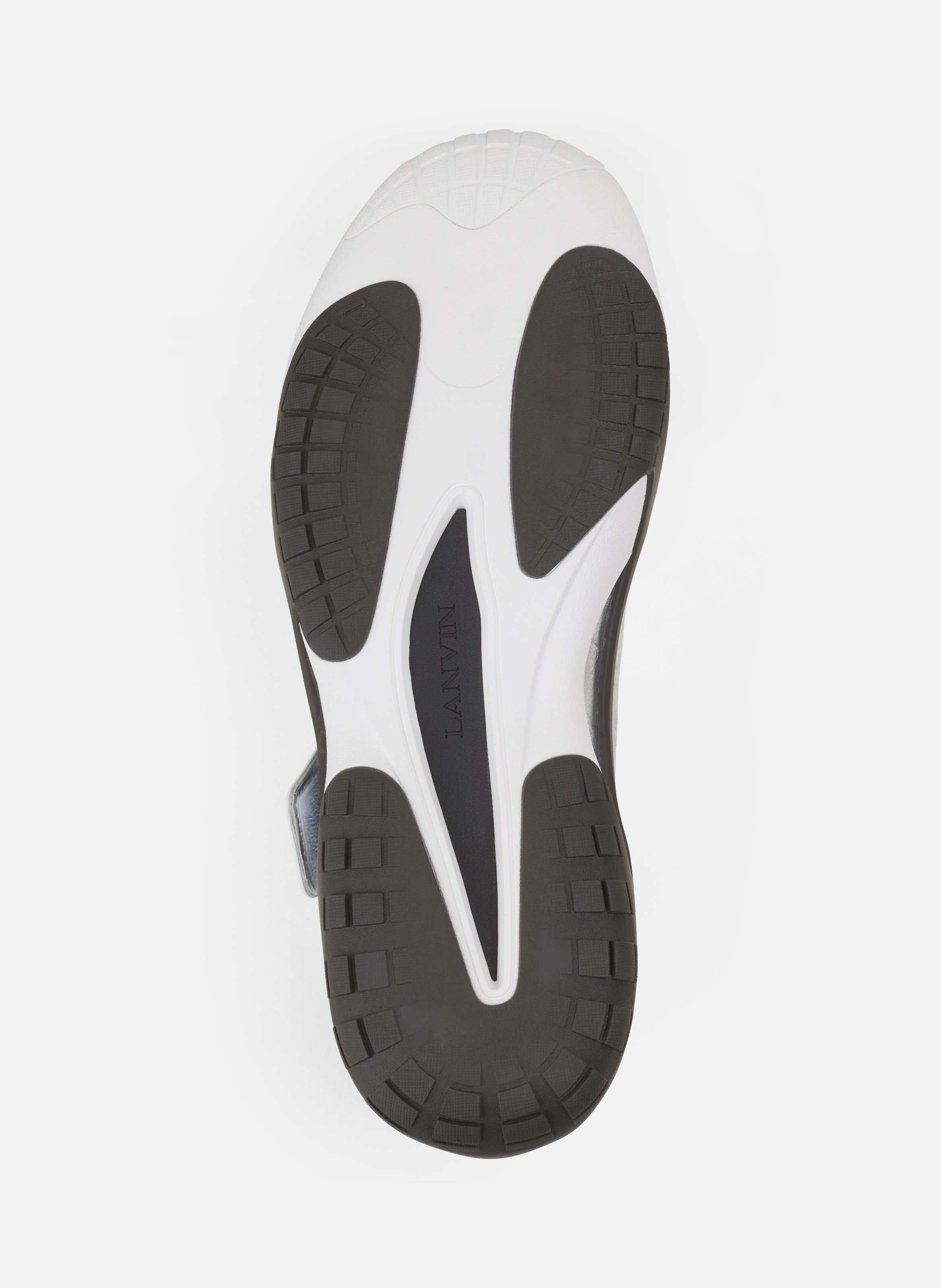 Sneaker lnv1 en cuir metallise froisse LANVIN Noir