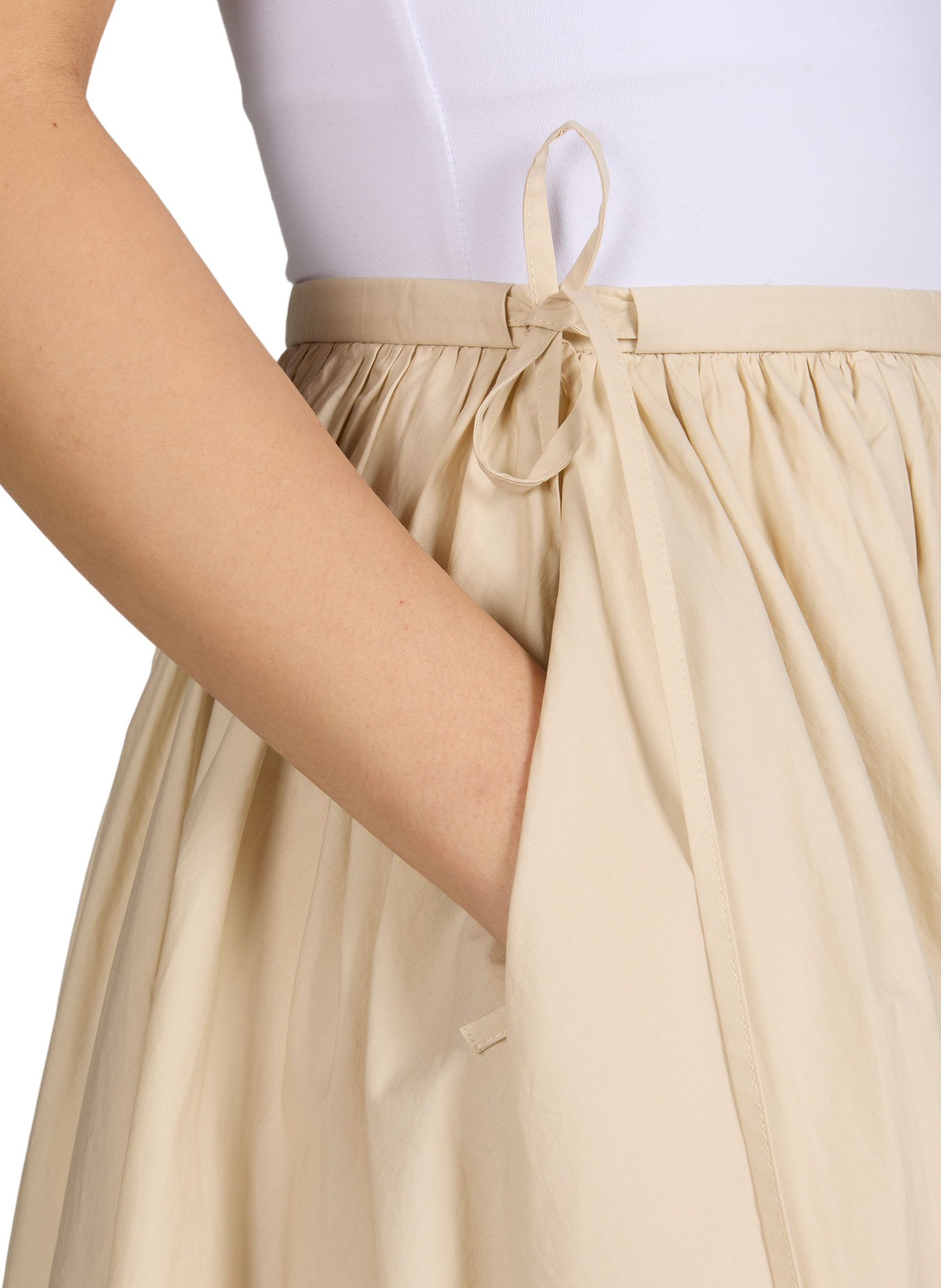 Gonna arricciata Avana in cotone VIKTORIA CHAN Beige
