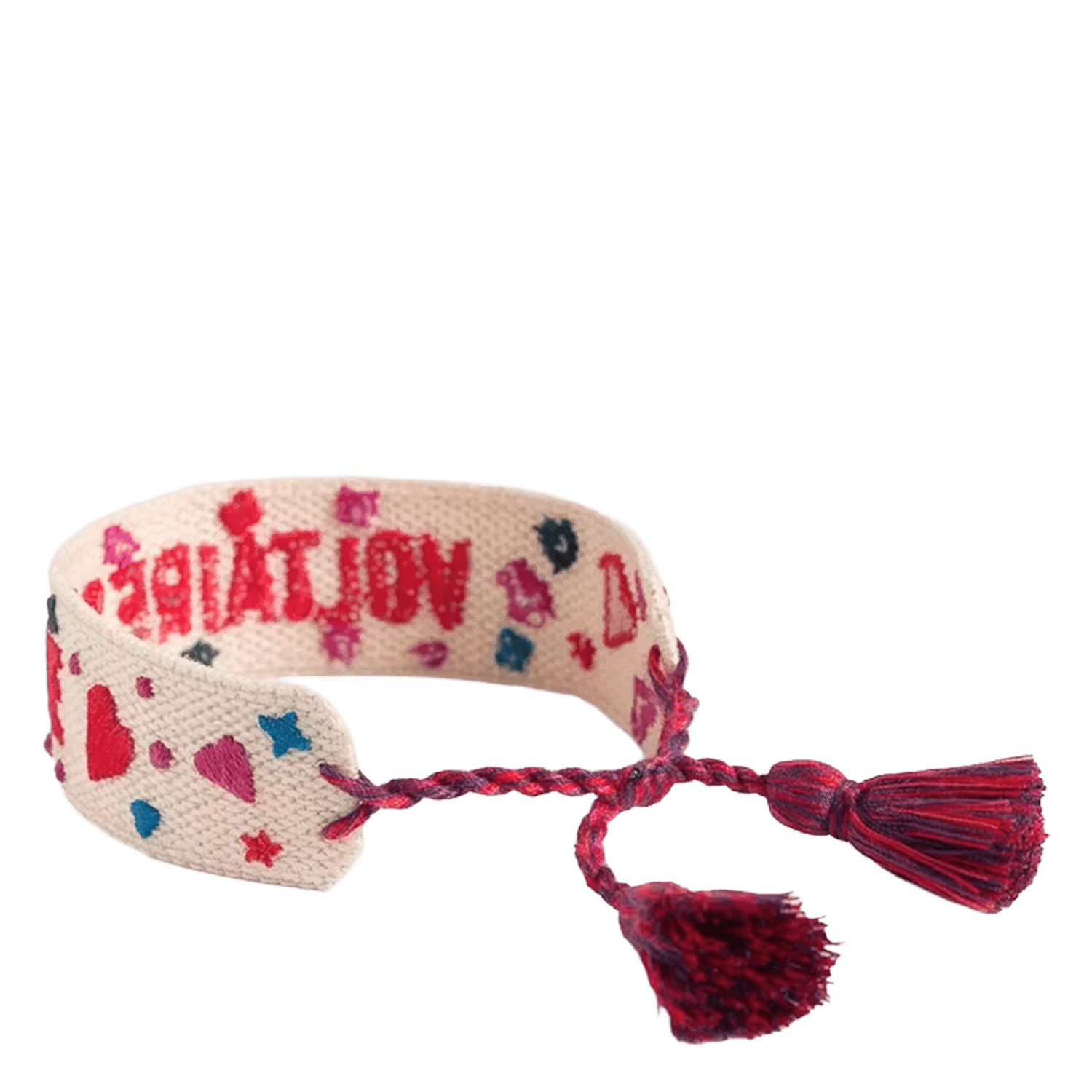 Bracelet brodé ajustable en coton ZADIG&VOLTAIRE Blanc