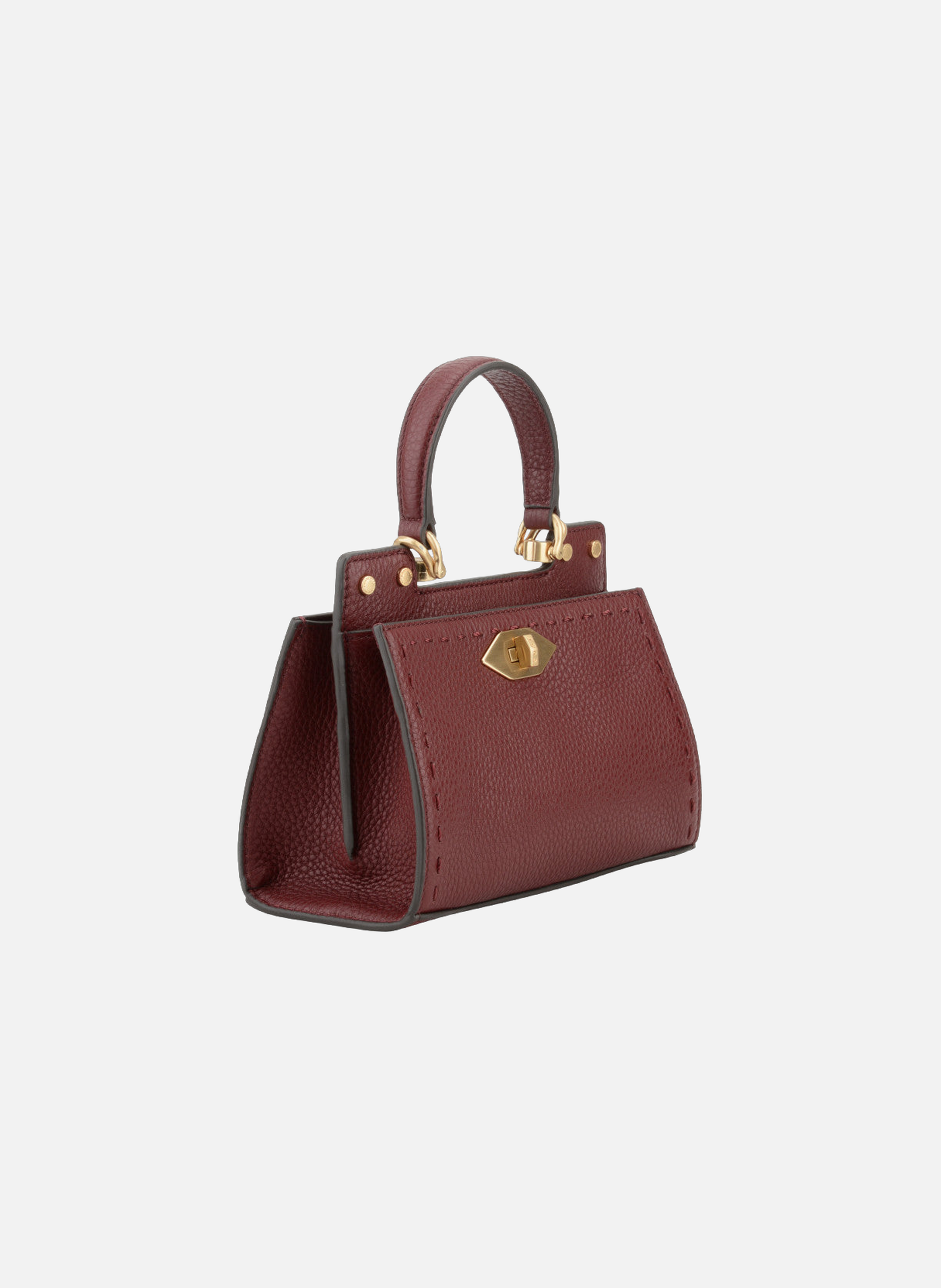 Trianon | sac à main micro en cuir de vachette POURCHET Rouge