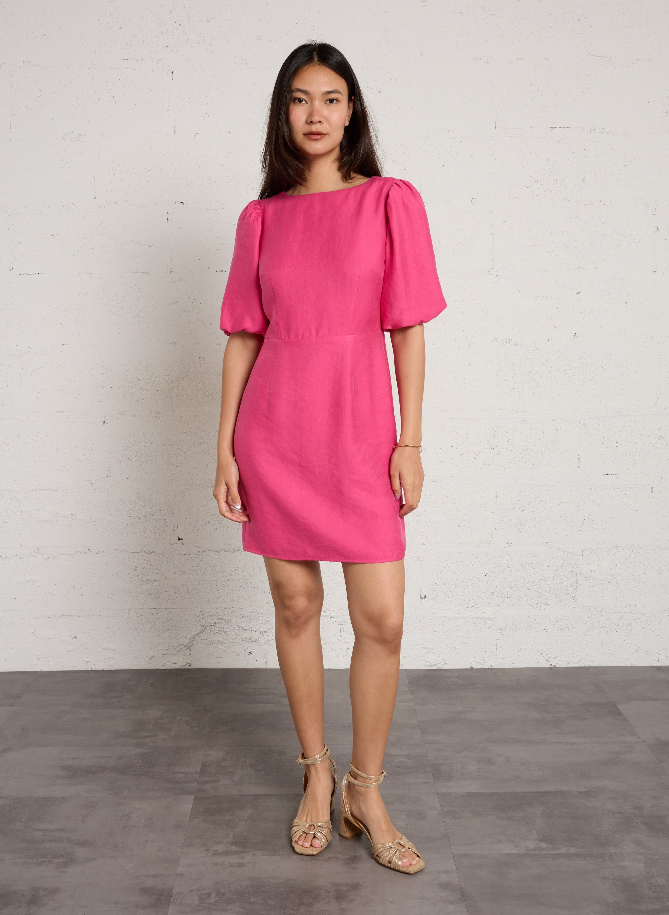 Robe courte ample col v bayla MAISON 123 Rose