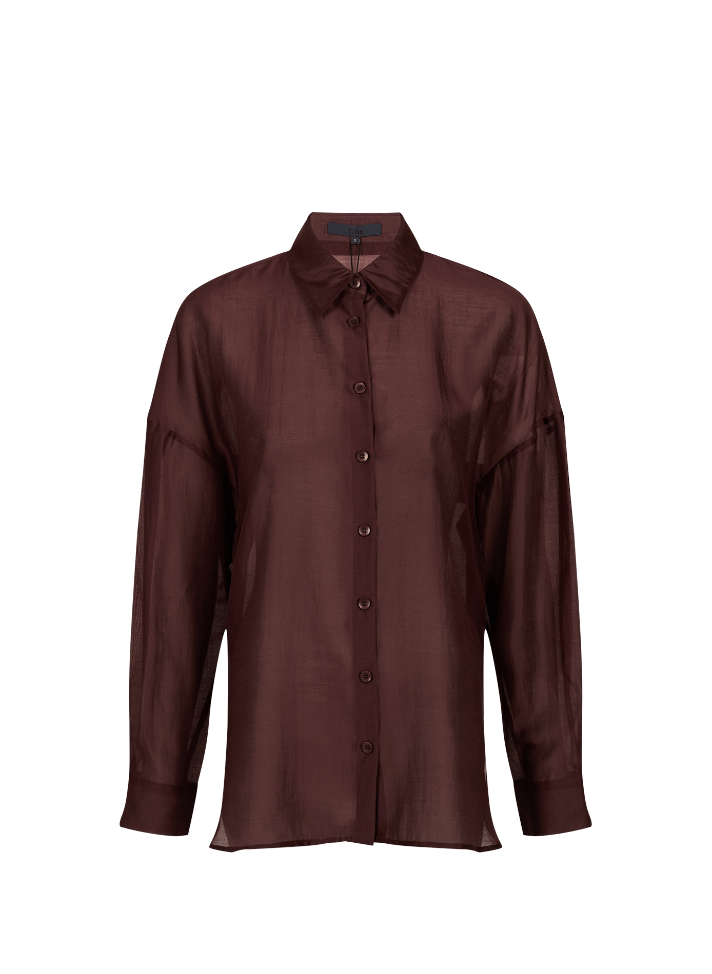 Long-sleeved shirt with a classic collar TIBI Brown