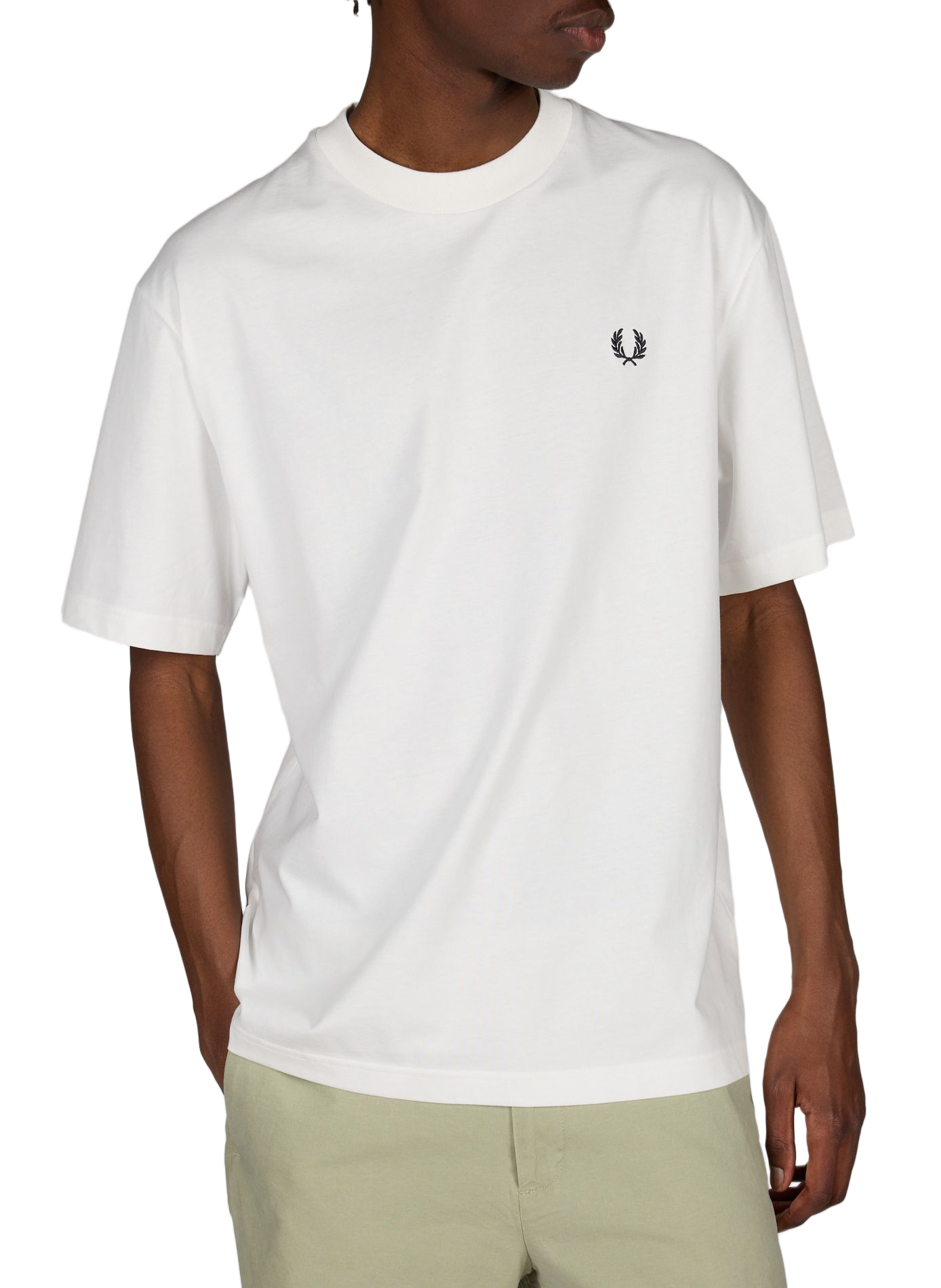 Rundhals-T-Shirt mit Logo auf der Rückseite aus Baumwolle FRED PERRY Weiss