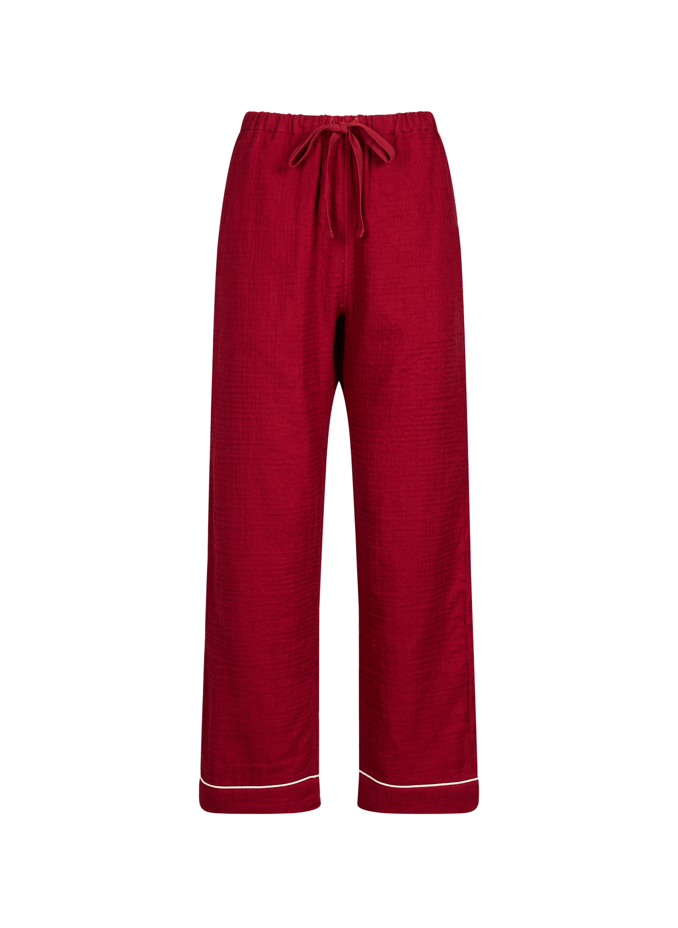 Textured Cotton Long Pyjama Set UCHINO Red