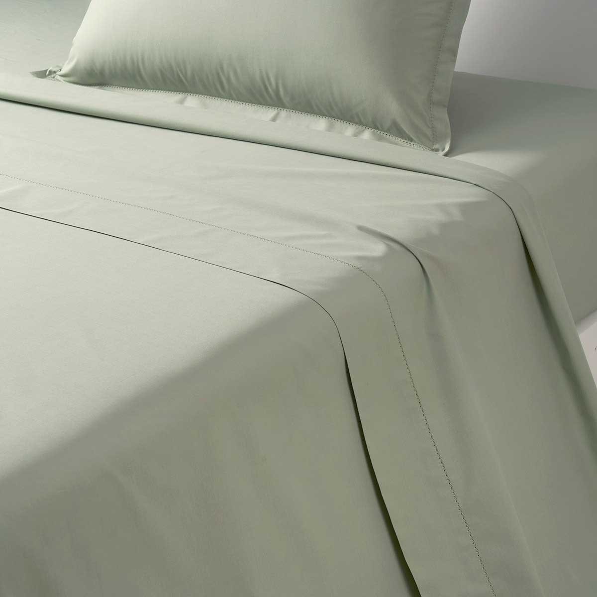 Drap plat en percale de coton, alcove  Kaki