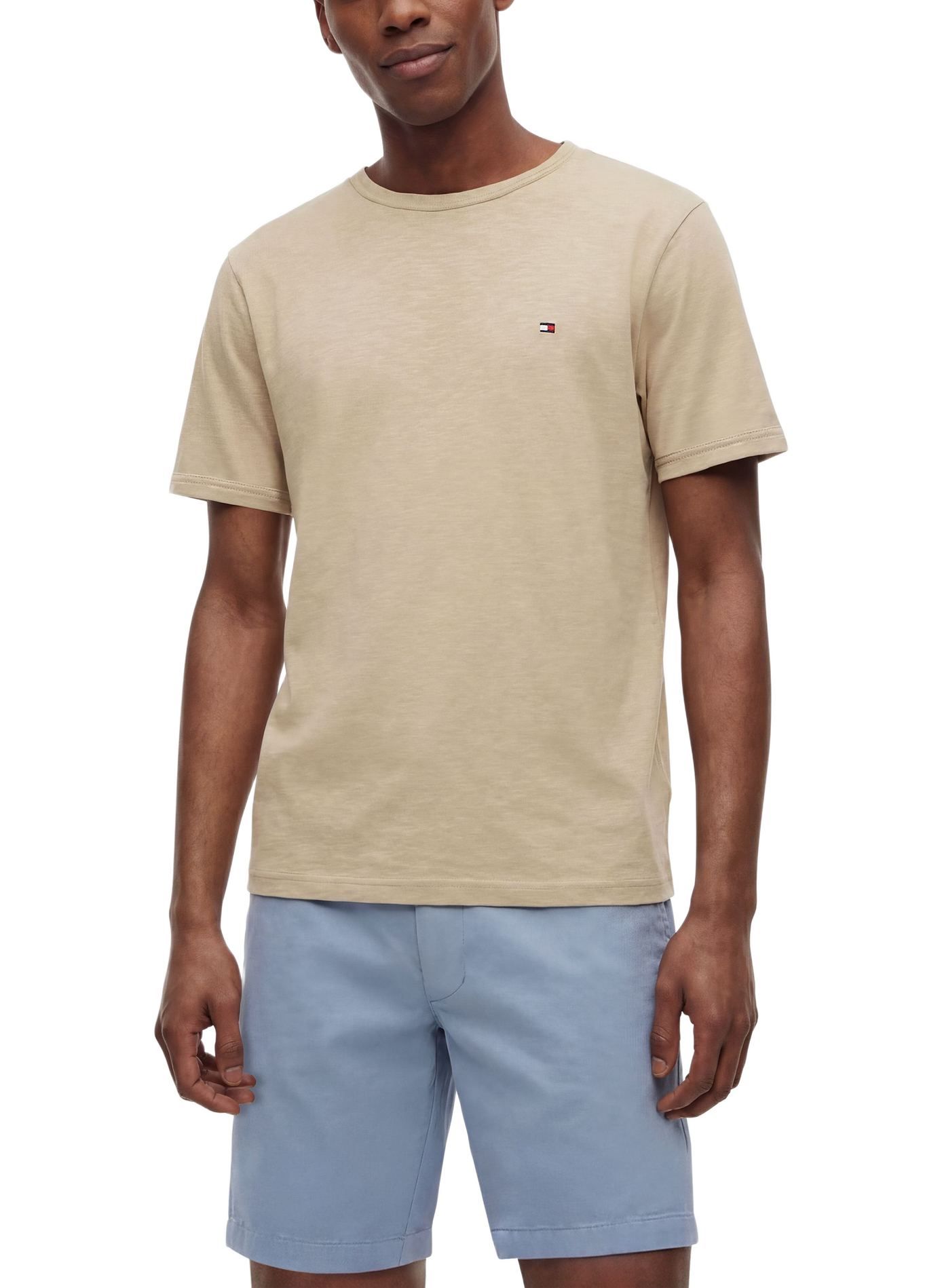 T-shirt droit en coton TOMMY HILFIGER Beige