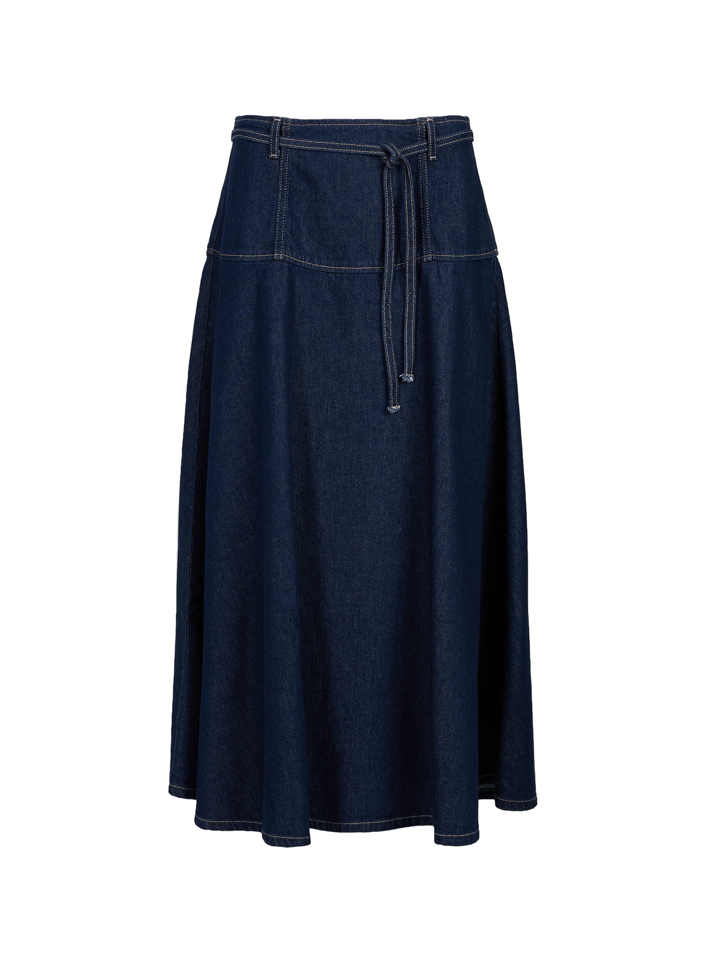 Gonna svasata con cintura in denim SAMSOE SAMSOE Blu