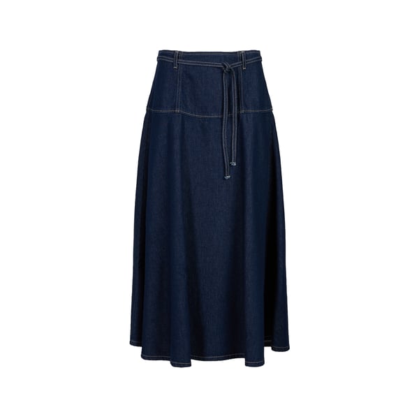 Jupe évasée ceinturée en denim Jupe évasée ceinturée en denim