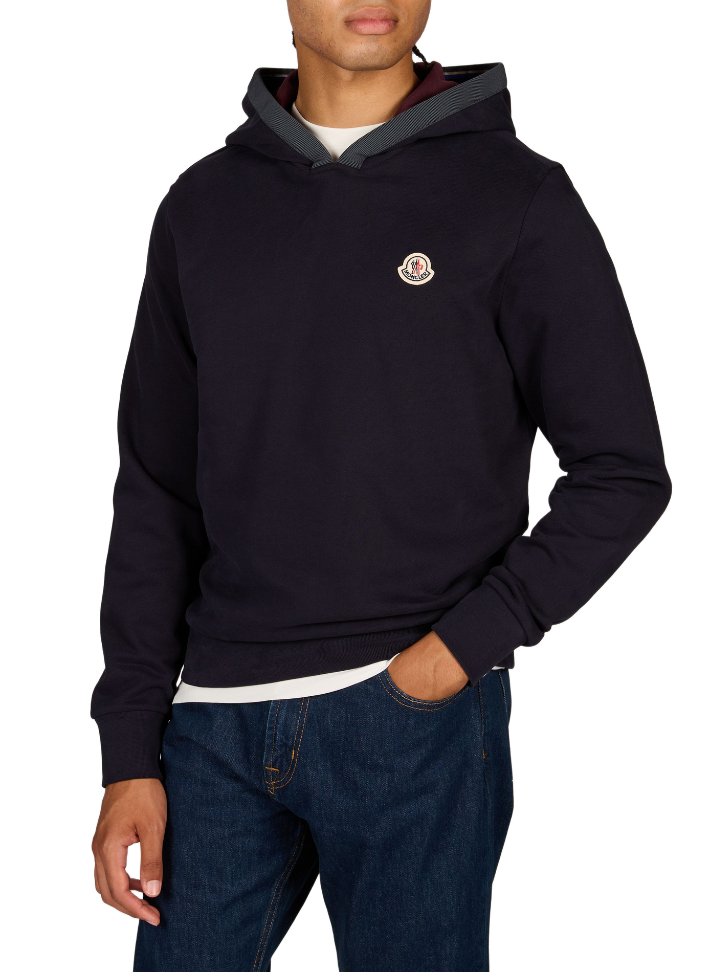 Sweatshirt à logo en coton MONCLER Bleu