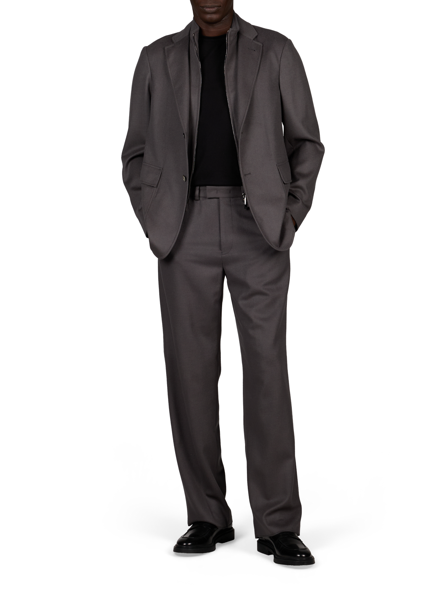 Straight wool and cashmere trousers EMPORIO ARMANI Grey