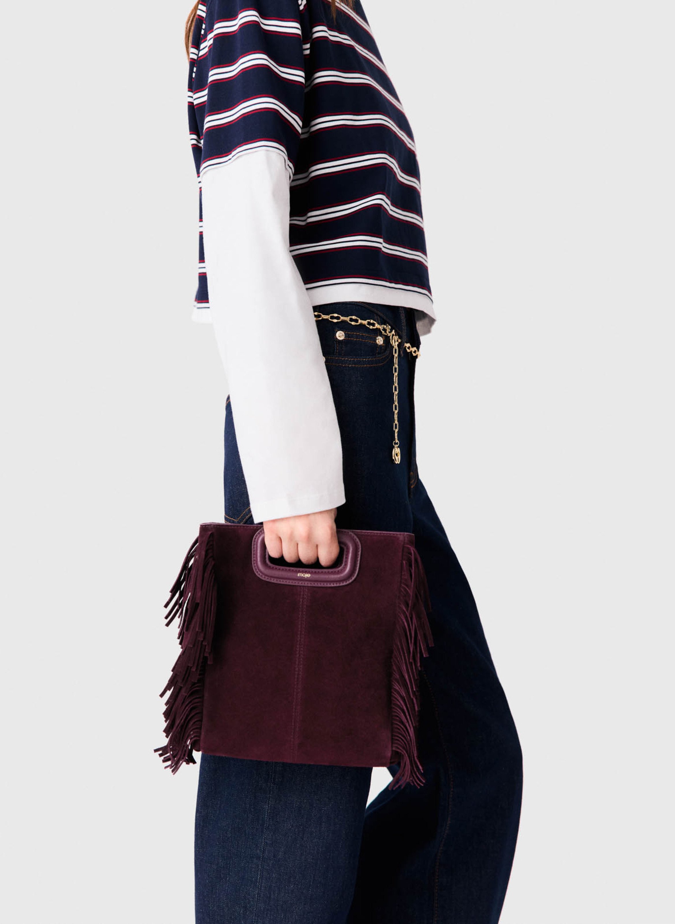 Sac bandoulière en cuir m MAJE Violet