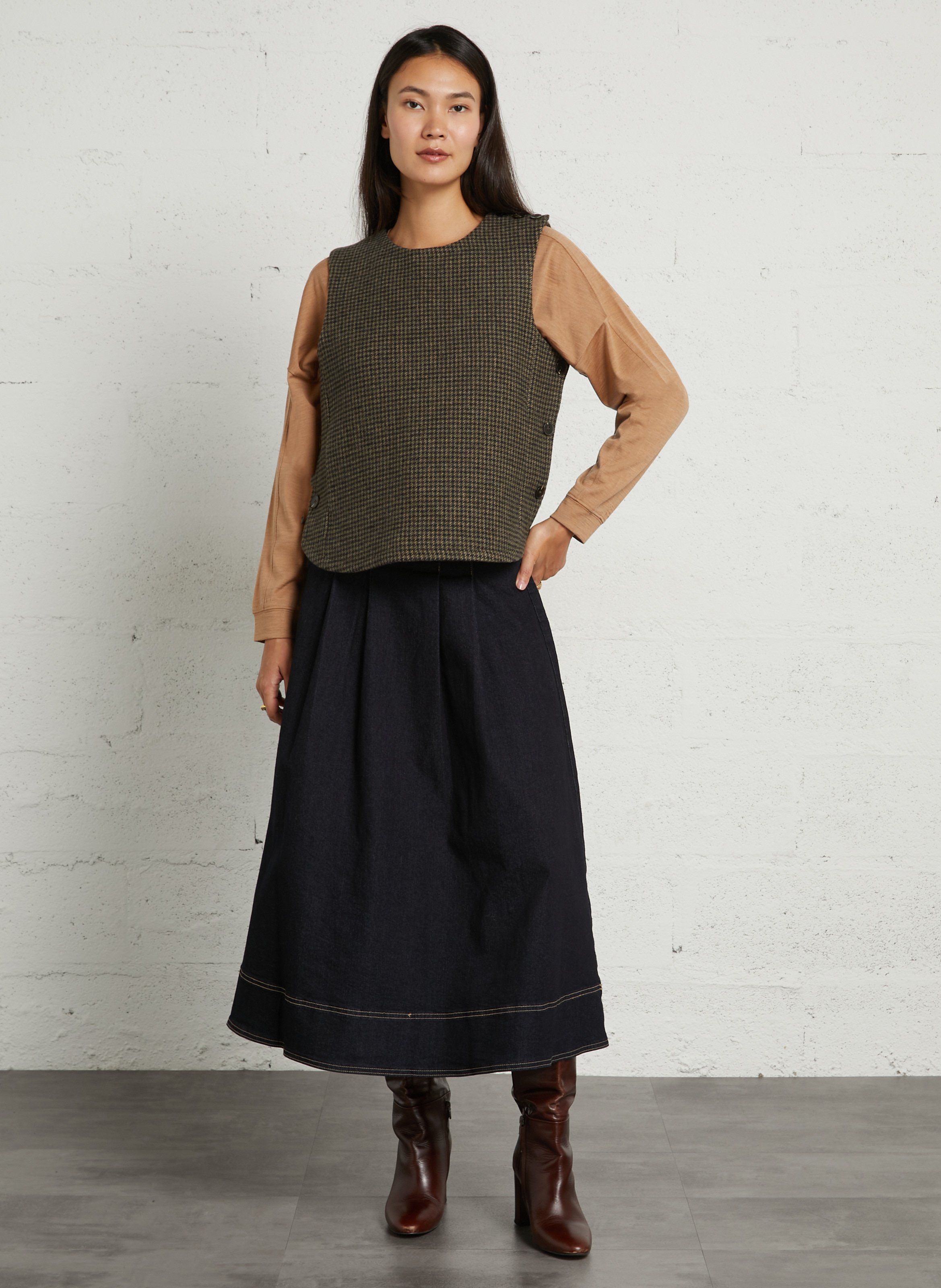 Tee-shirt ample en laine teophile MAISON 123 Beige