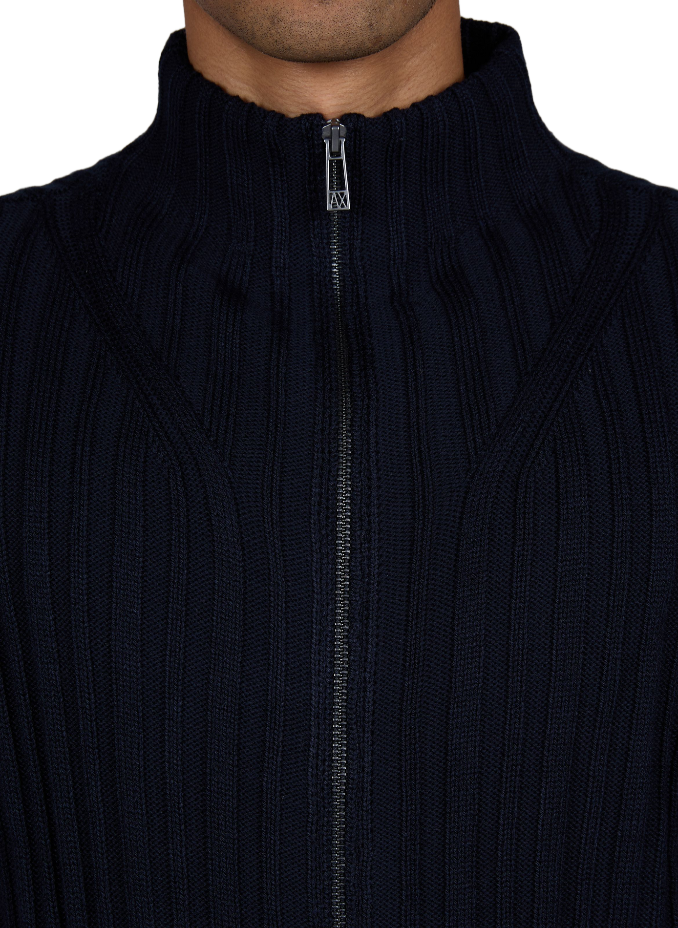 Zip-up high-neck solid color vest ARMANI EXCHANGE Blue