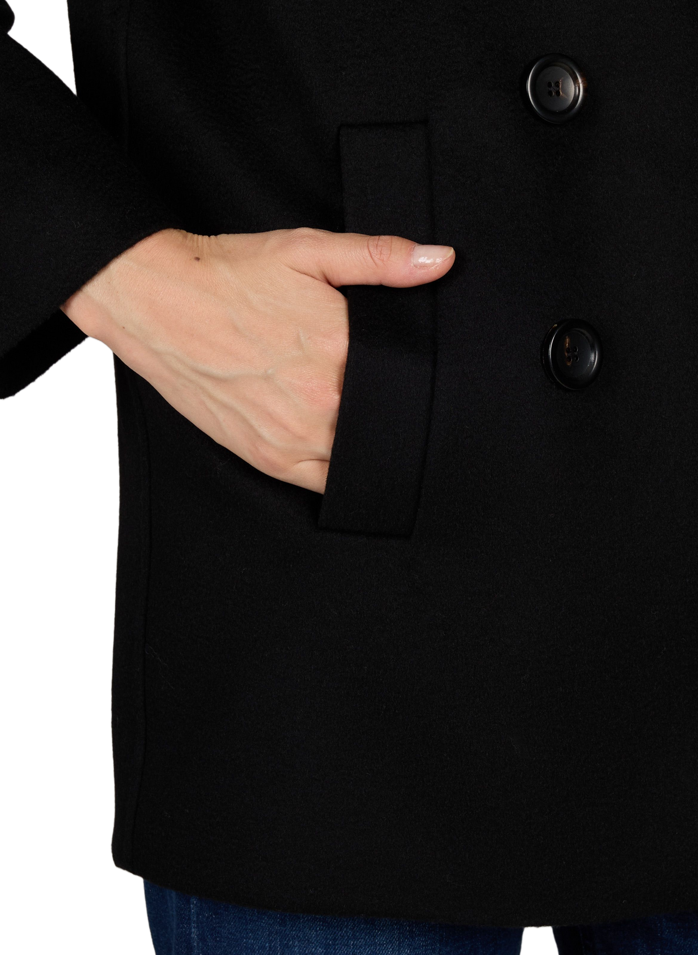 Straight buttoned wool jacket MAX MARA STUDIO Black