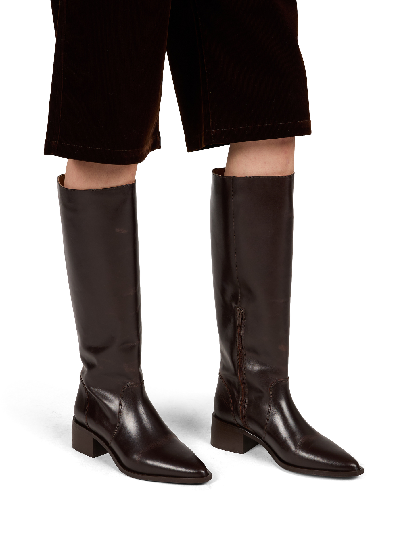 Gaga leather cowhide heeled boots SAISON 1865 Brown
