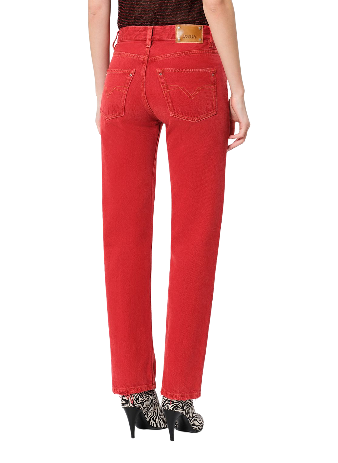 DAYA REGULAR cotton denim jeans ISABEL MARANT Red