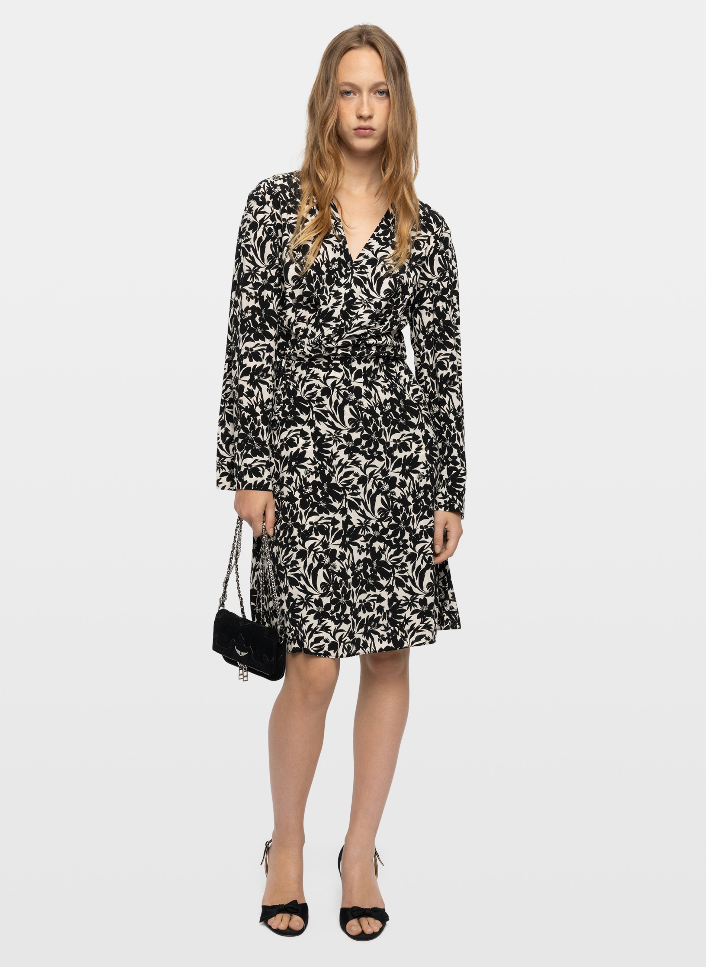 Robe courte manches longues imprimée remoir ZADIG&VOLTAIRE Noir