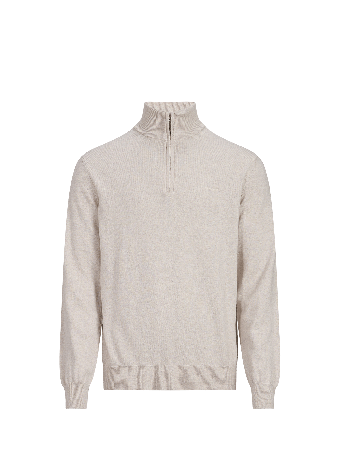 Zip-up high-neck sweater in wool and cotton GANT Beige