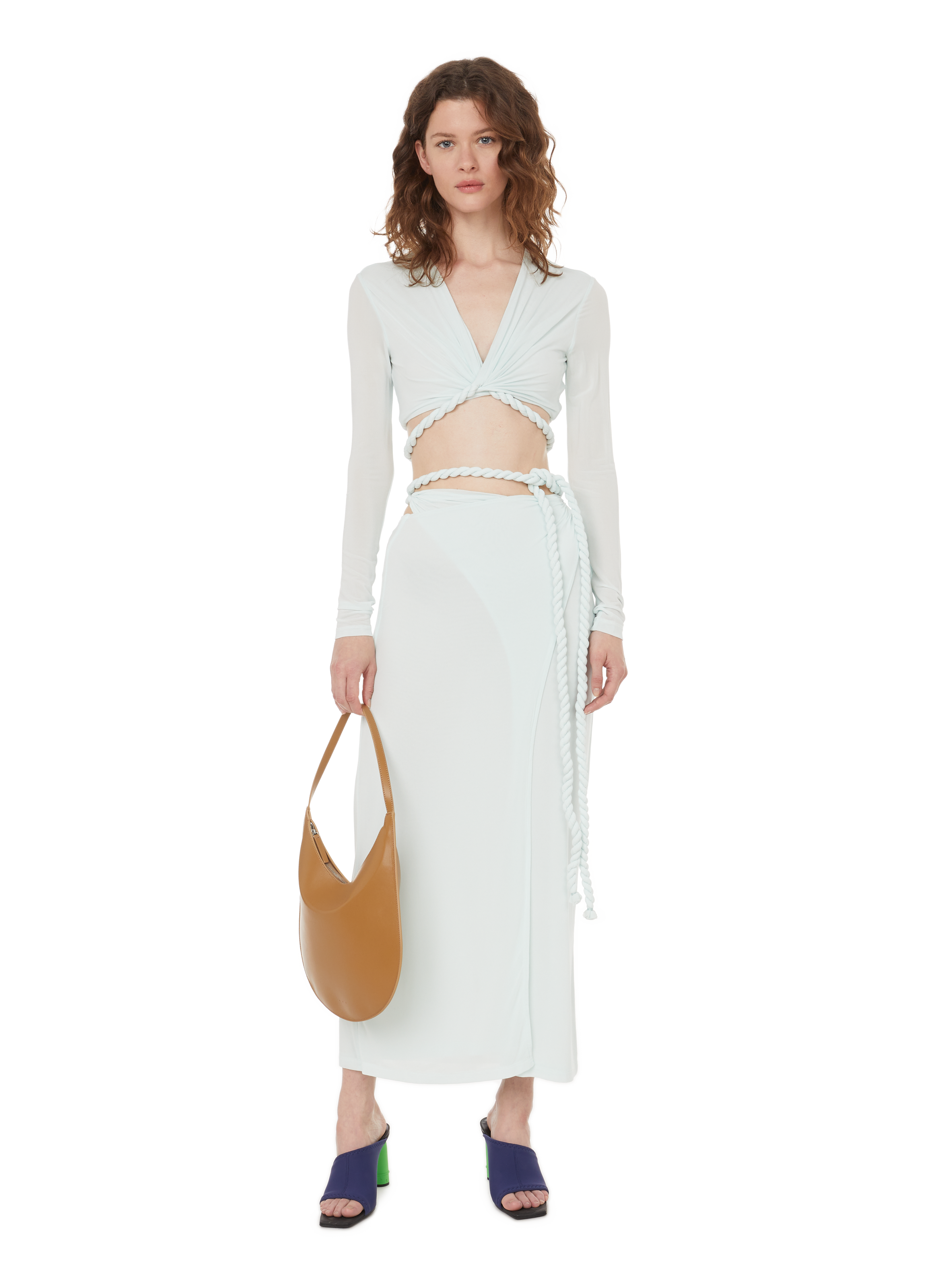 Jupe longue portefeuille DION LEE Bleu