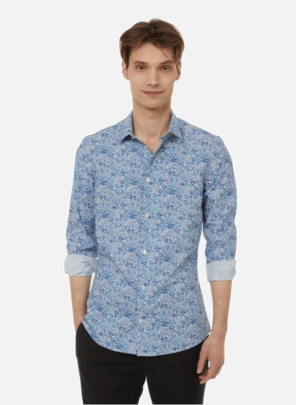 Chemise Blossom en popeline de coton Bleu by AU PRINTEMPS PARIS AU PRINTEMPS PARIS Chemise Blossom en popeline de coton Bleu