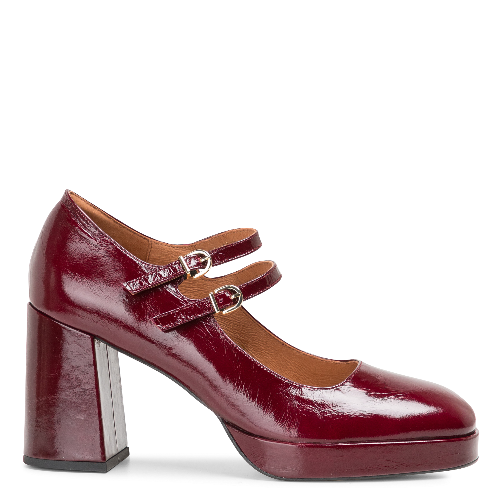 Babies à doubles brides et plateforme verite JONAK Rouge