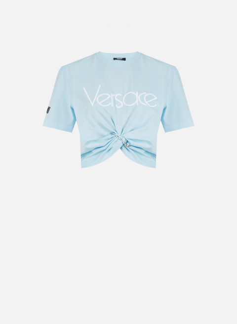 Blue cotton T-shirtVERSACE 