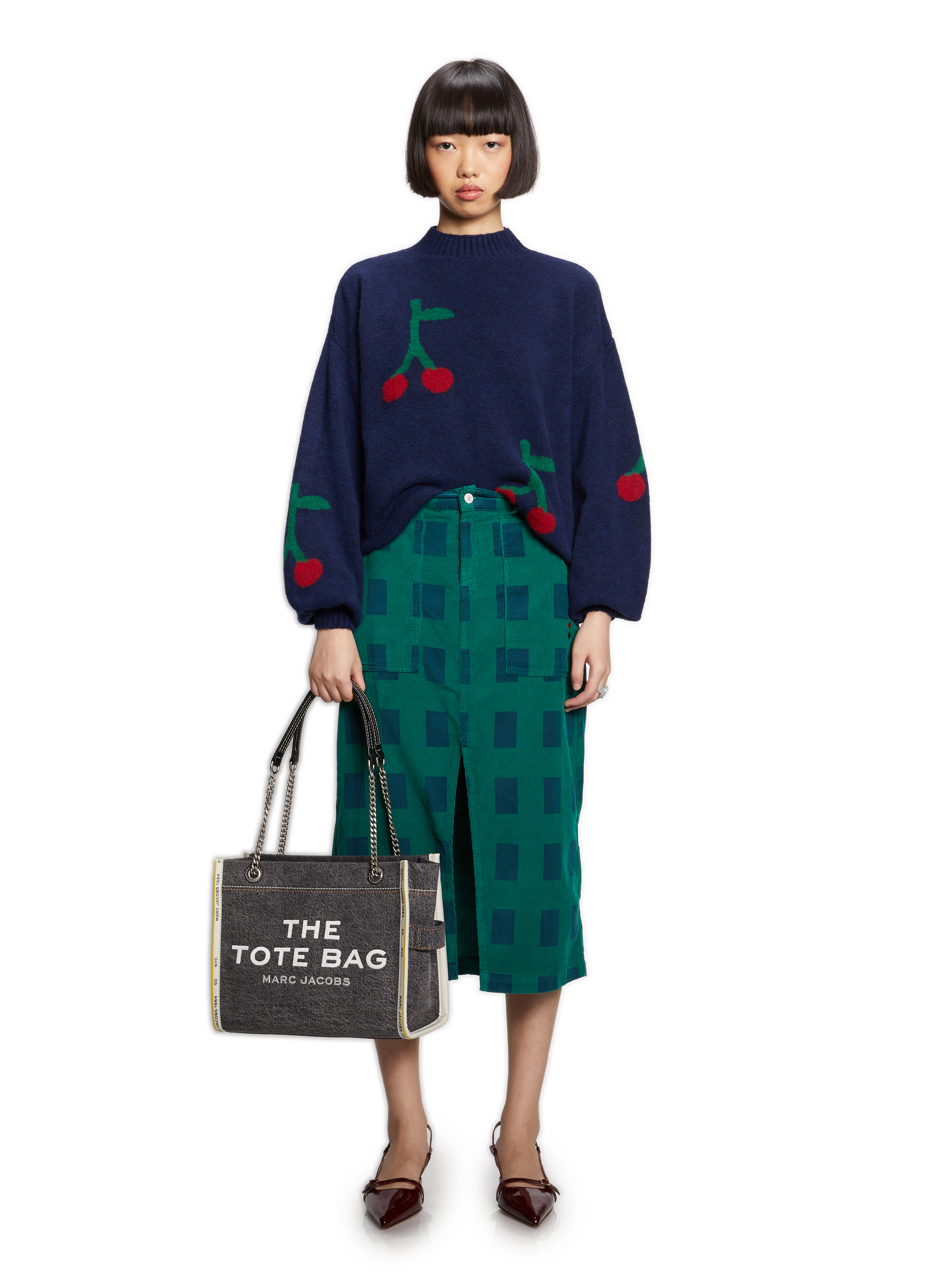 Sac cabas The Denim Chain Medium Tote Bag MARC JACOBS Noir