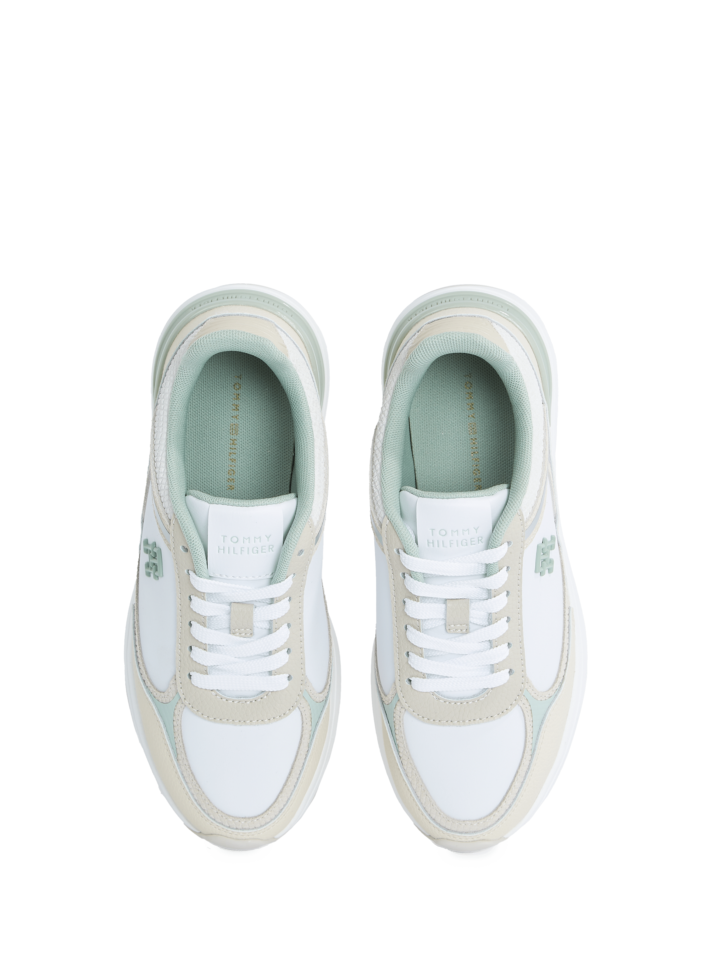 Baskets multitextures en cuir TOMMY HILFIGER Multicolore