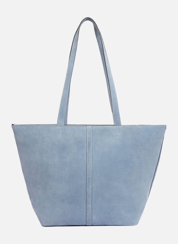 Petit cabas daily en cuir velours Bleu by VANESSA BRUNO VANESSA BRUNO Petit cabas daily en cuir velours Bleu