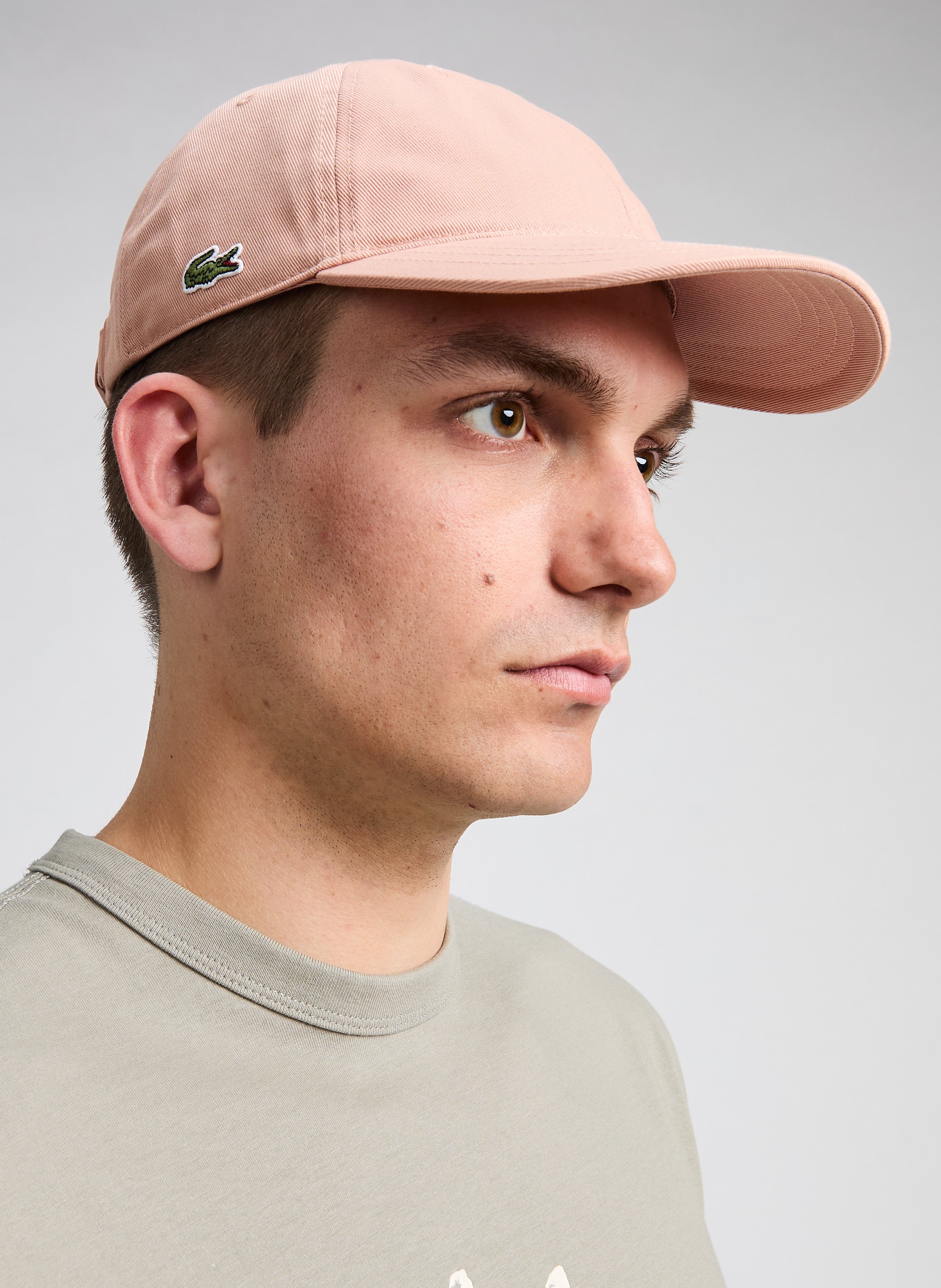 Casquette en coton LACOSTE Rose