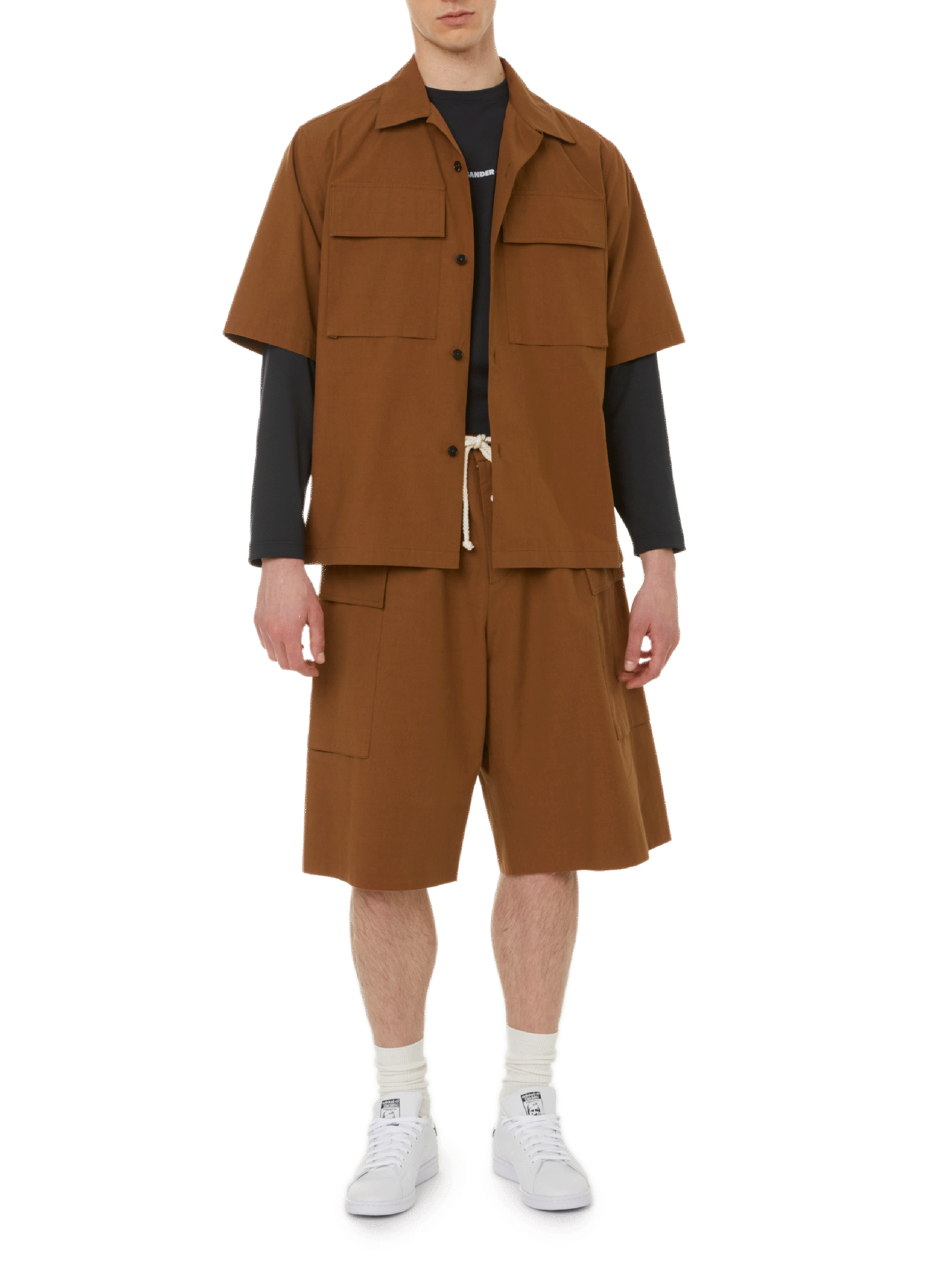 Chemise en coton  JIL SANDER Marron