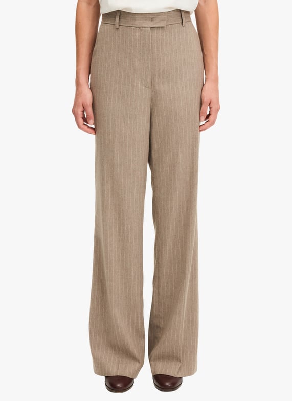 Pantalon large à fines rayures - cindelle | Beige by PABLO Pantalon large à fines rayures - cindelle Beige
