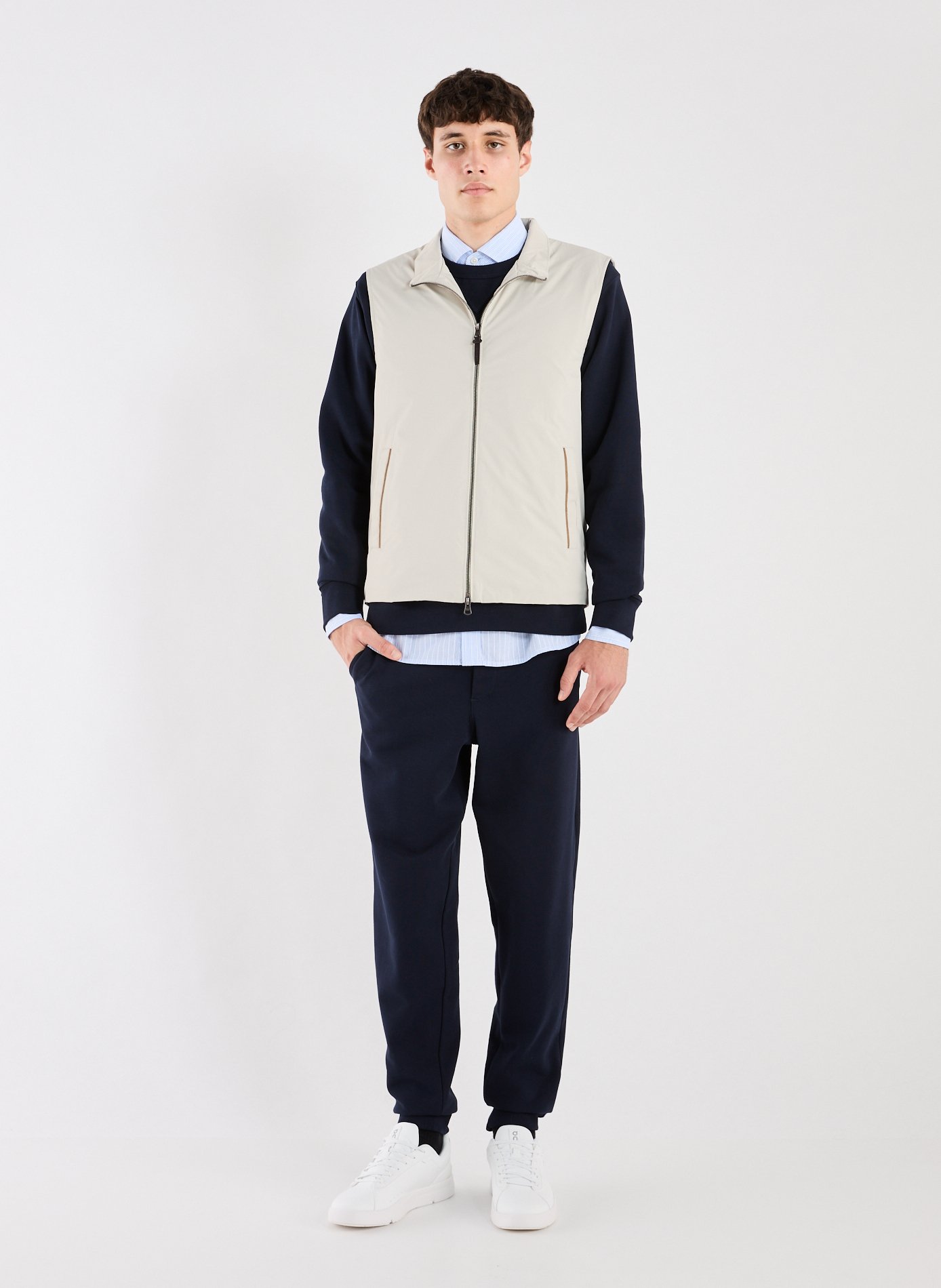 Veste sans manches bi-matière HACKETT Beige