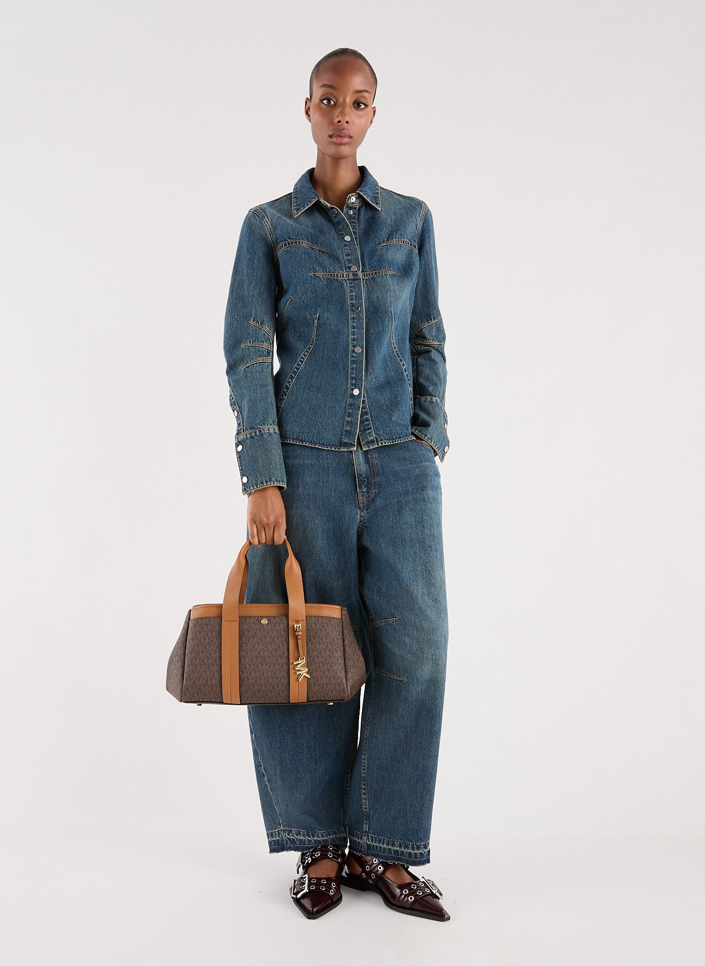 Romee signature printed handbag MICHAEL KORS Brown