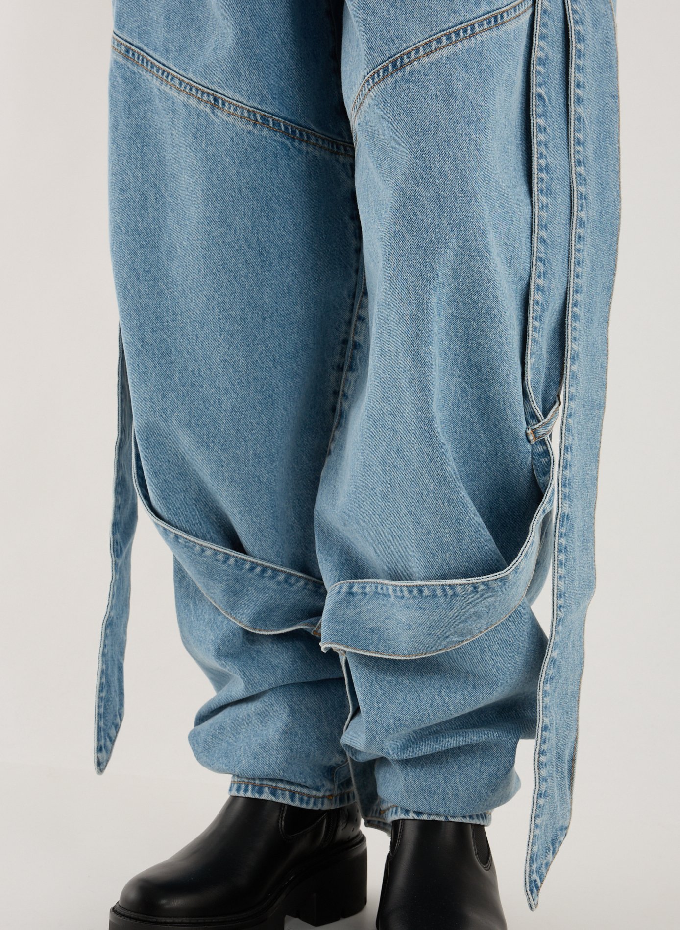 Jean ample ballon en coton THE ATTICO Bleu