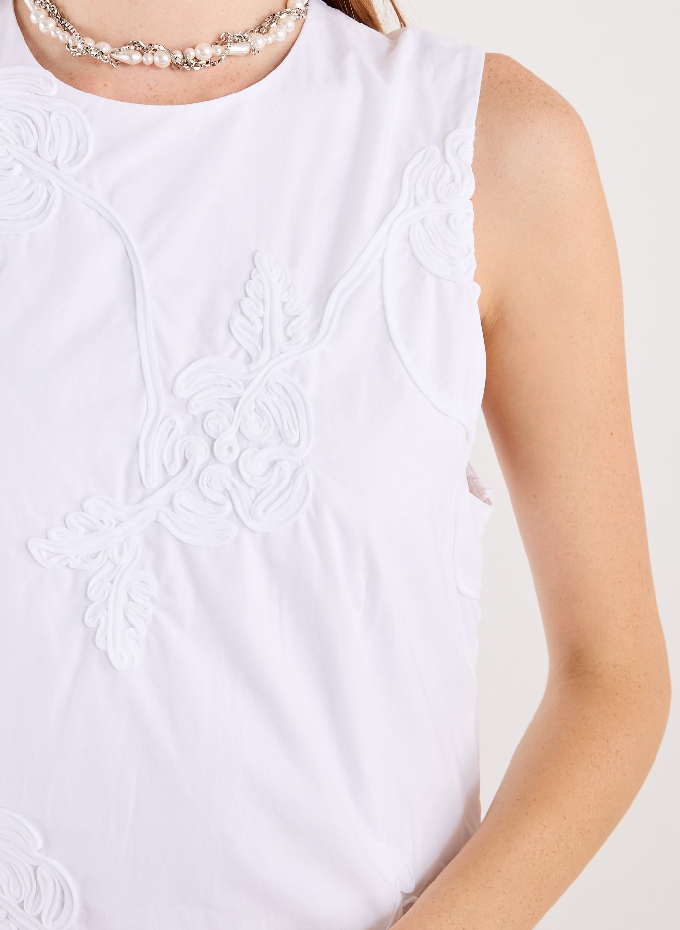 Robe boule en coton ROTATE Blanc