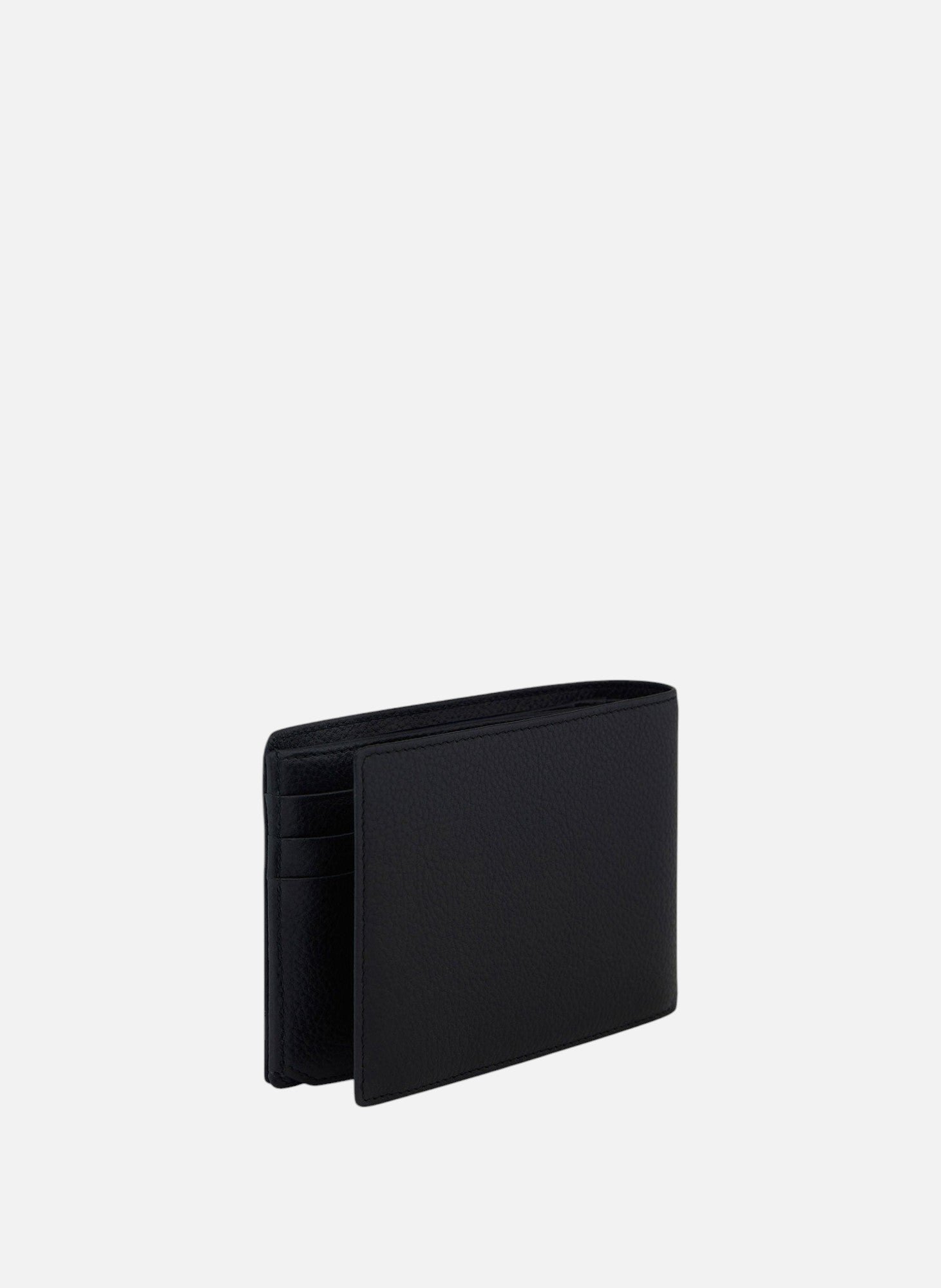 Portefeuille à rabat 2 volets emile en cuir grainé LE TANNEUR Noir