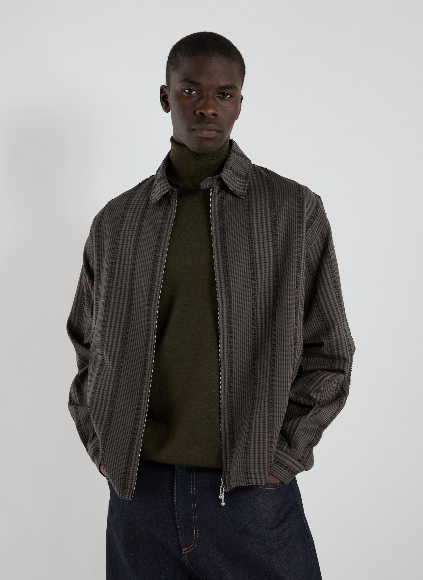 Veste rayée en coton mélangée MERELY MADE Gris